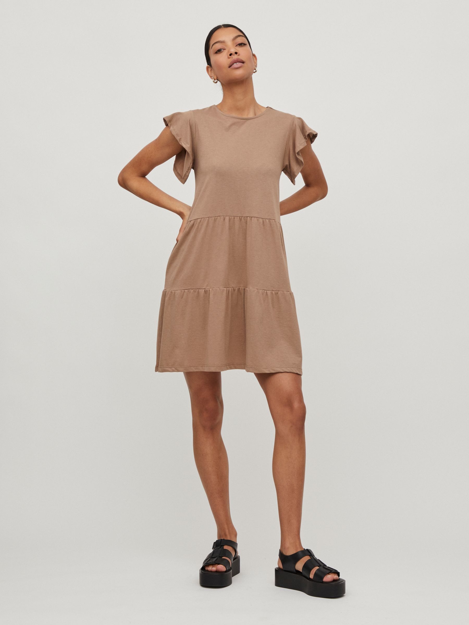 Vila Shirtkleid Kurzärmeliges Volant Design mit günstig online kaufen