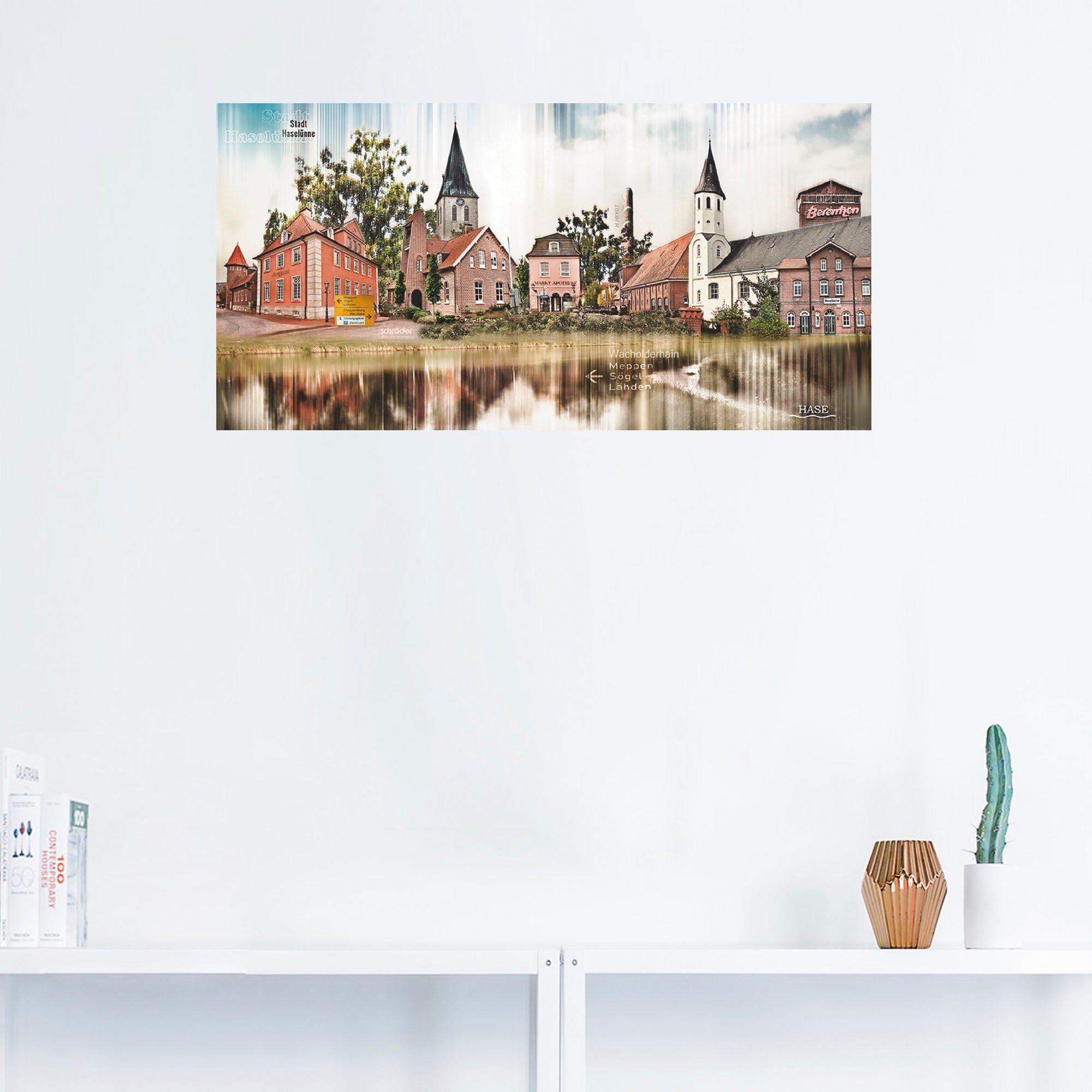 Poster Wandbild Wandaufkleber Haselünne Größen Leinwandbild, in Deutschland Stadtansicht (1 Artland versch. Emsland, als oder Collage St),