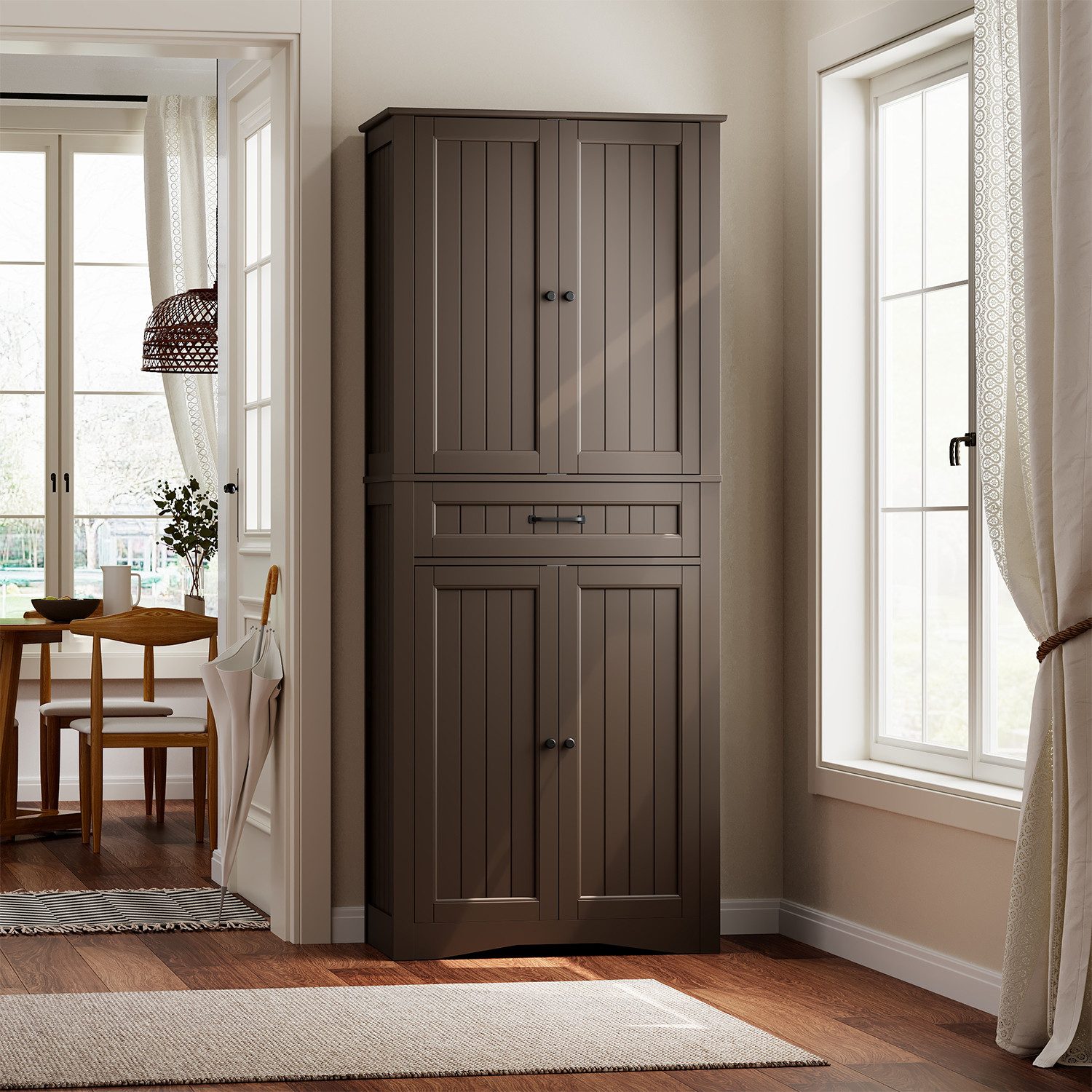 Bealife Küchenbuffet Küchen Hochschränke mit 4 Türen und 1/2 Schublade, H:1 günstig online kaufen