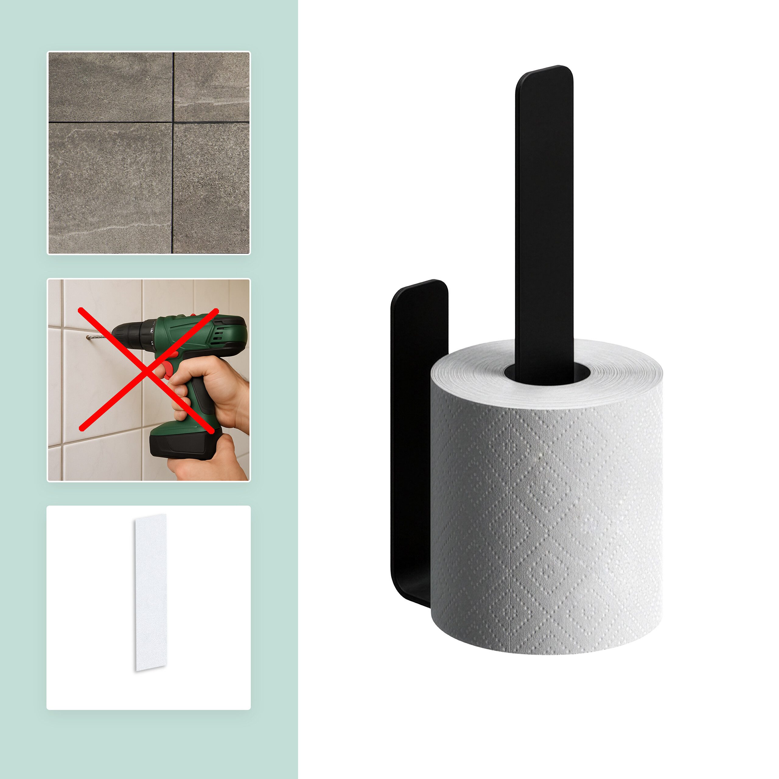 relaxdays Toilettenpapierhalter Selbstklebender Ersatzrollenhalter (1-St)