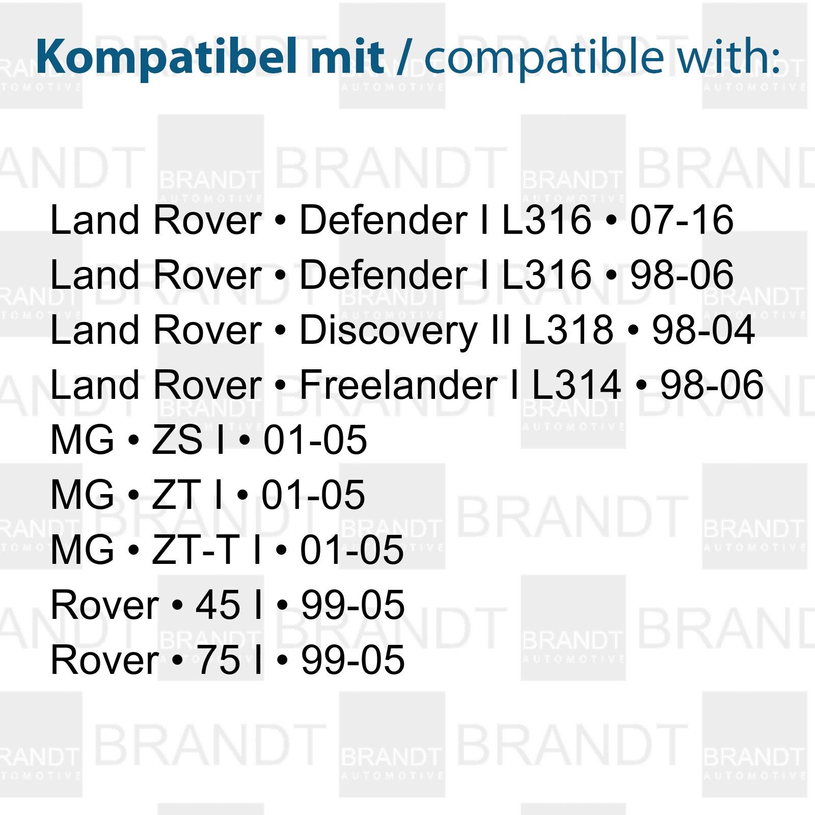 BRANDT AUTOMOTIVE KFZ-Ersatzleuchte Auto Seitenblinker Set LED Kotflügel Blinker + Kabel Weiss, für Land Rover Defender I L316 (07-16); Defender I L316 (98-06); D...