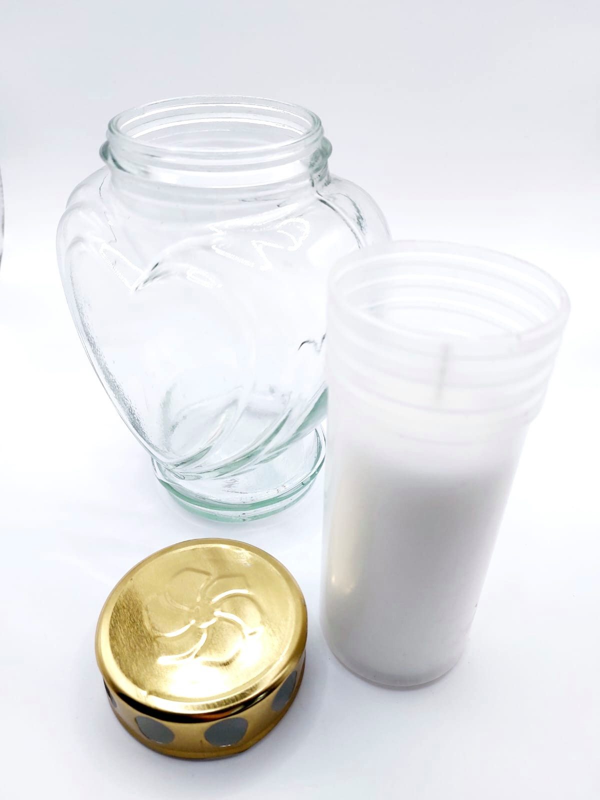 meytrade Outdoorkerze Trauerlicht Grablicht Herzform weiss aus Glas Grablam günstig online kaufen