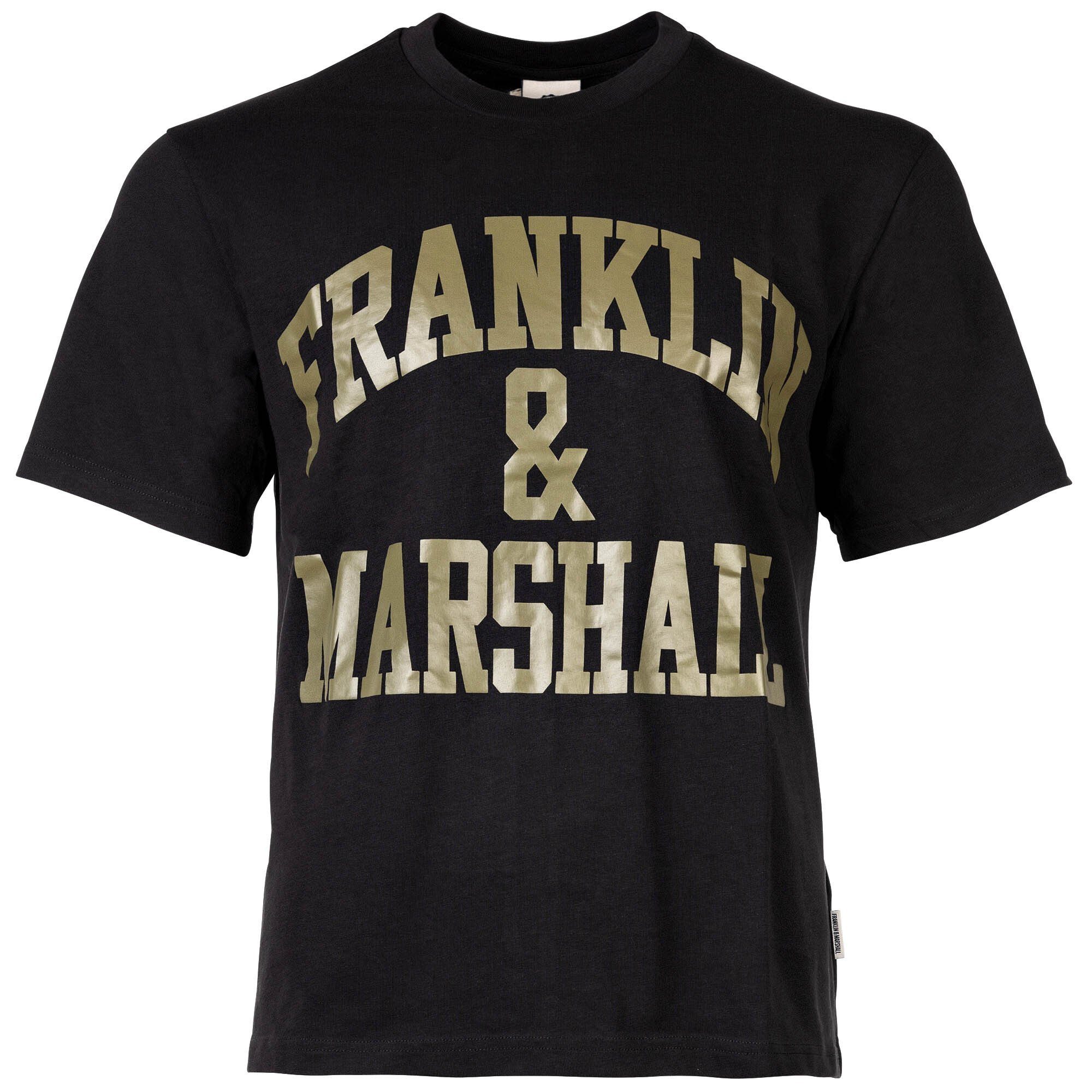 Franklin & Marshall FRANKLIN AND MARSHALL T-Shirt Herren T-Shirt - Rundhals, Baumwolle, Logodruck Schwarz