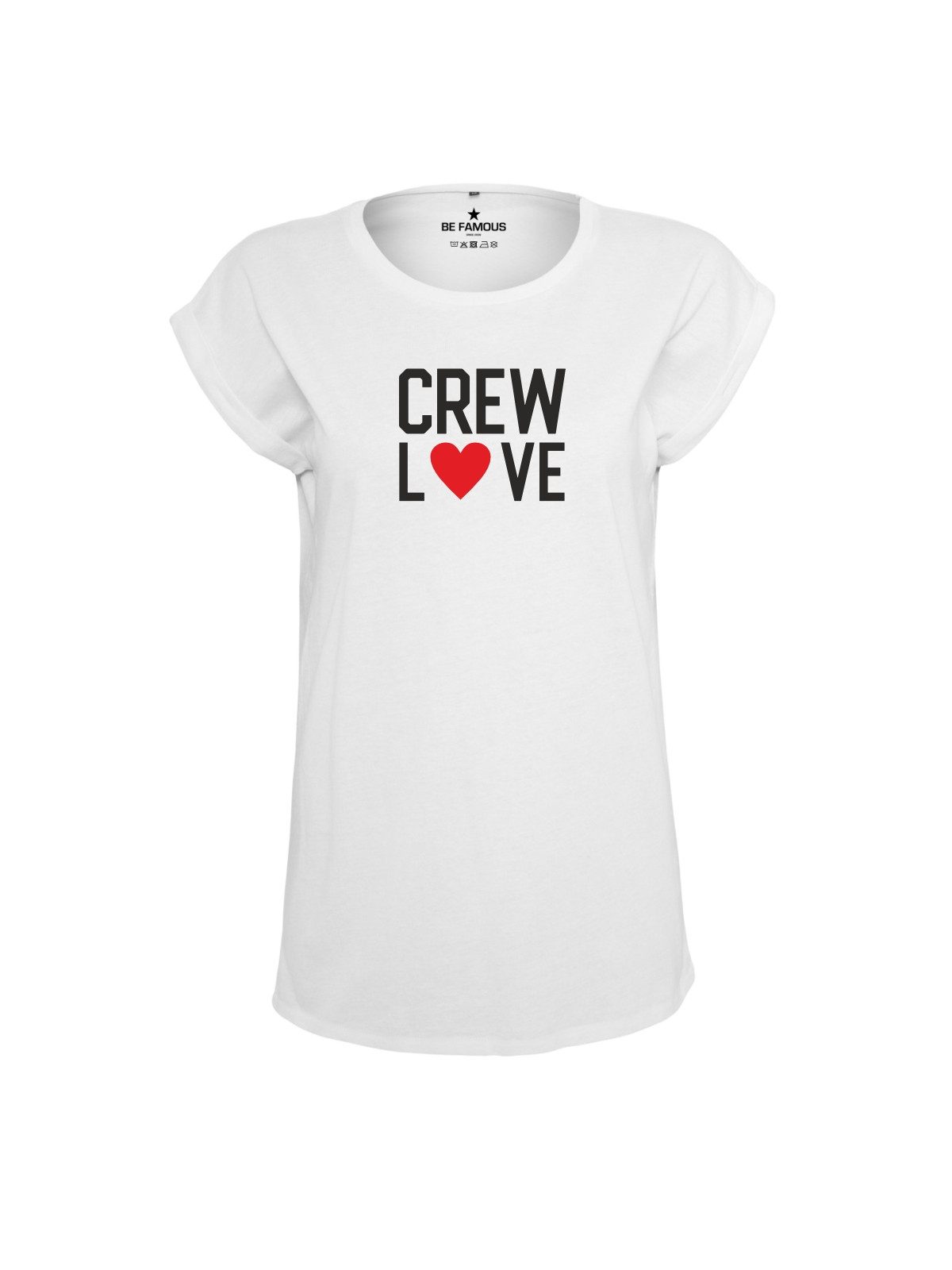 Be Famous Print-Shirt Classic Roll Up CREWLO (1-tlg., keine)