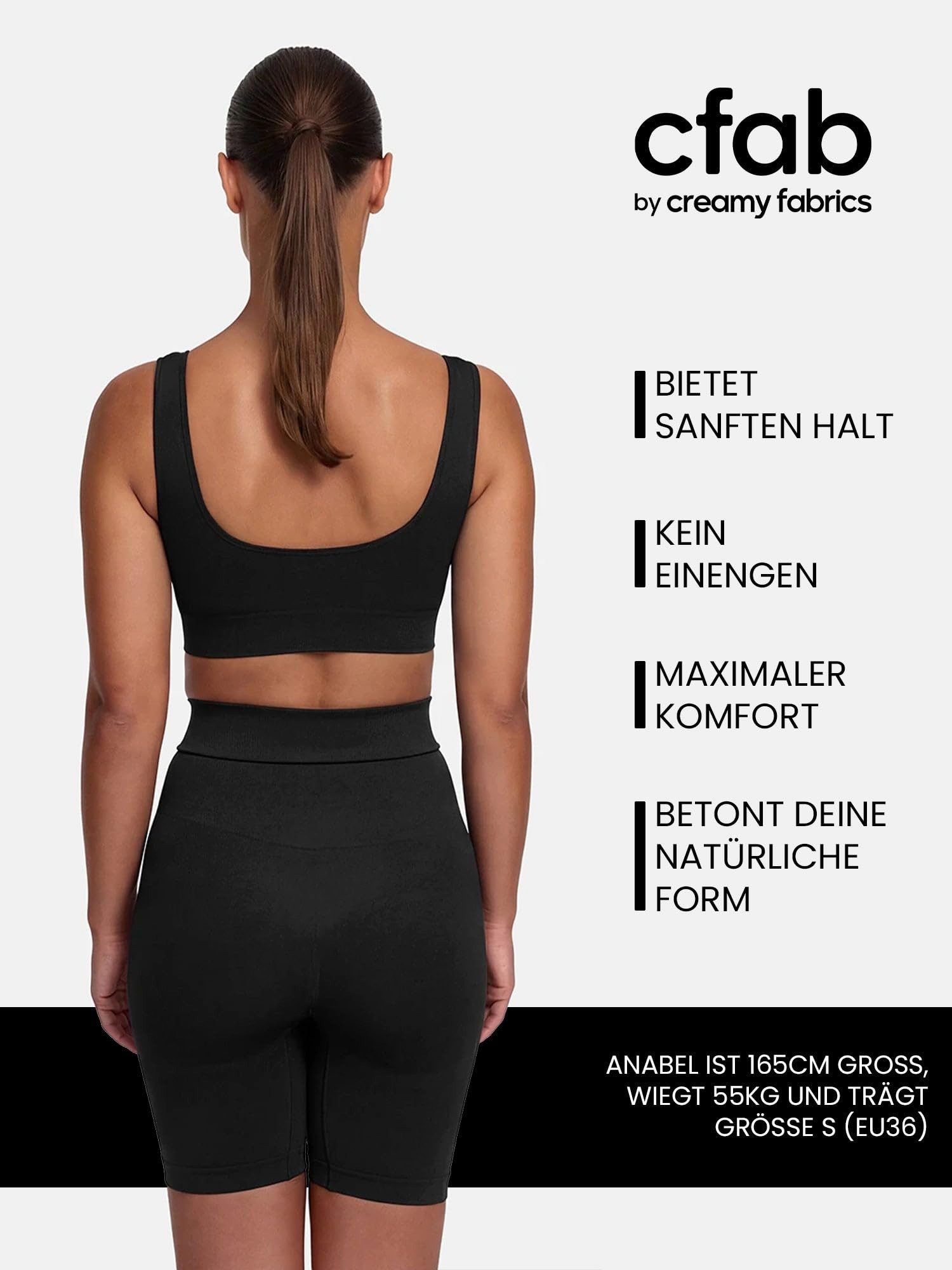 cfab (creamy fabrics) Bügelloser BH Comfy Bra-Schwarz-3XL (1-tlg)