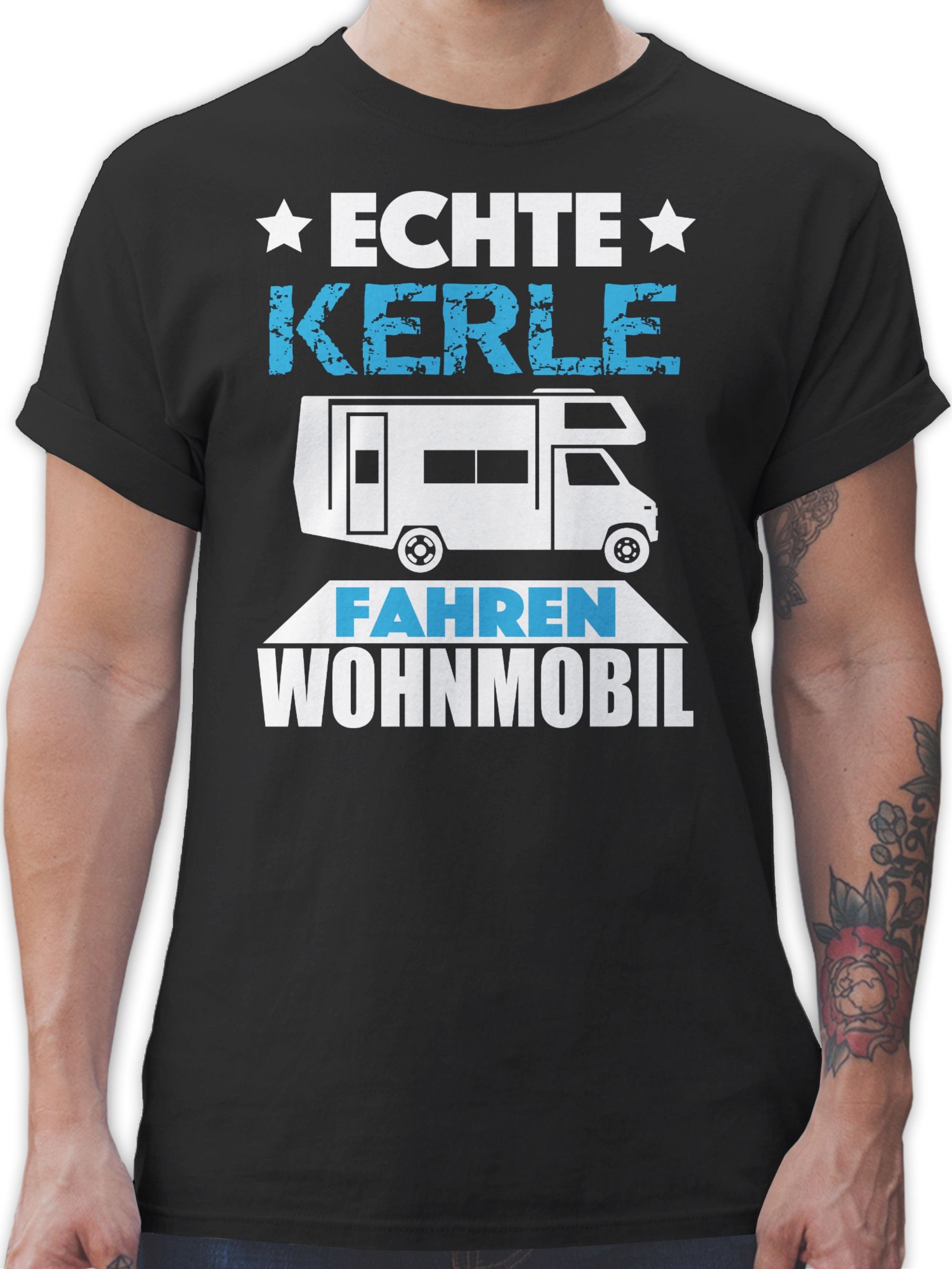 Shirtracer T-Shirt Echte Kerle fahren Wohnmobil Fahrzeuge 01 Schwarz | T-Shirts