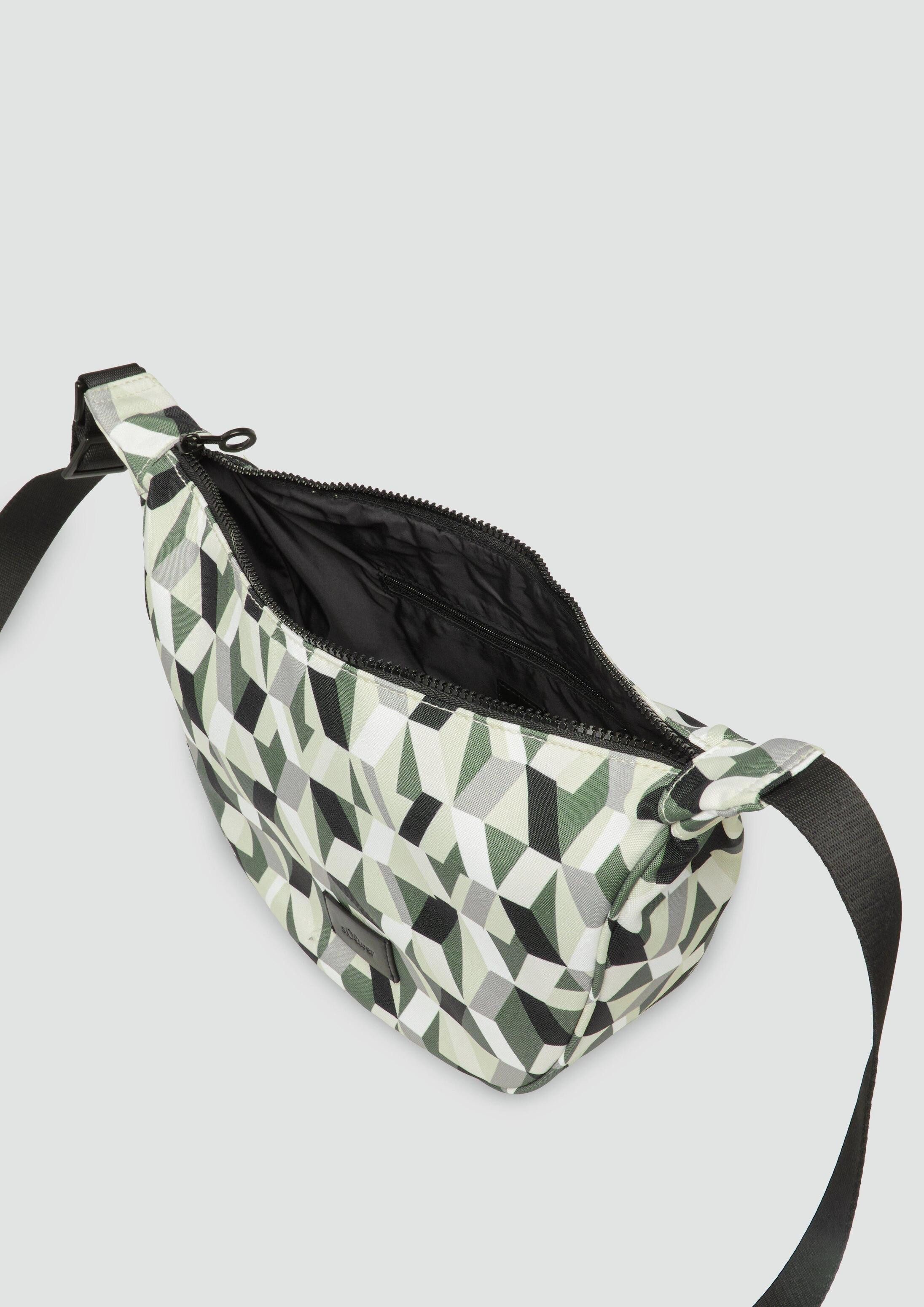 s.Oliver Umhängetasche Tasche, Hobo-Bag aus bedrucktem Nylon
