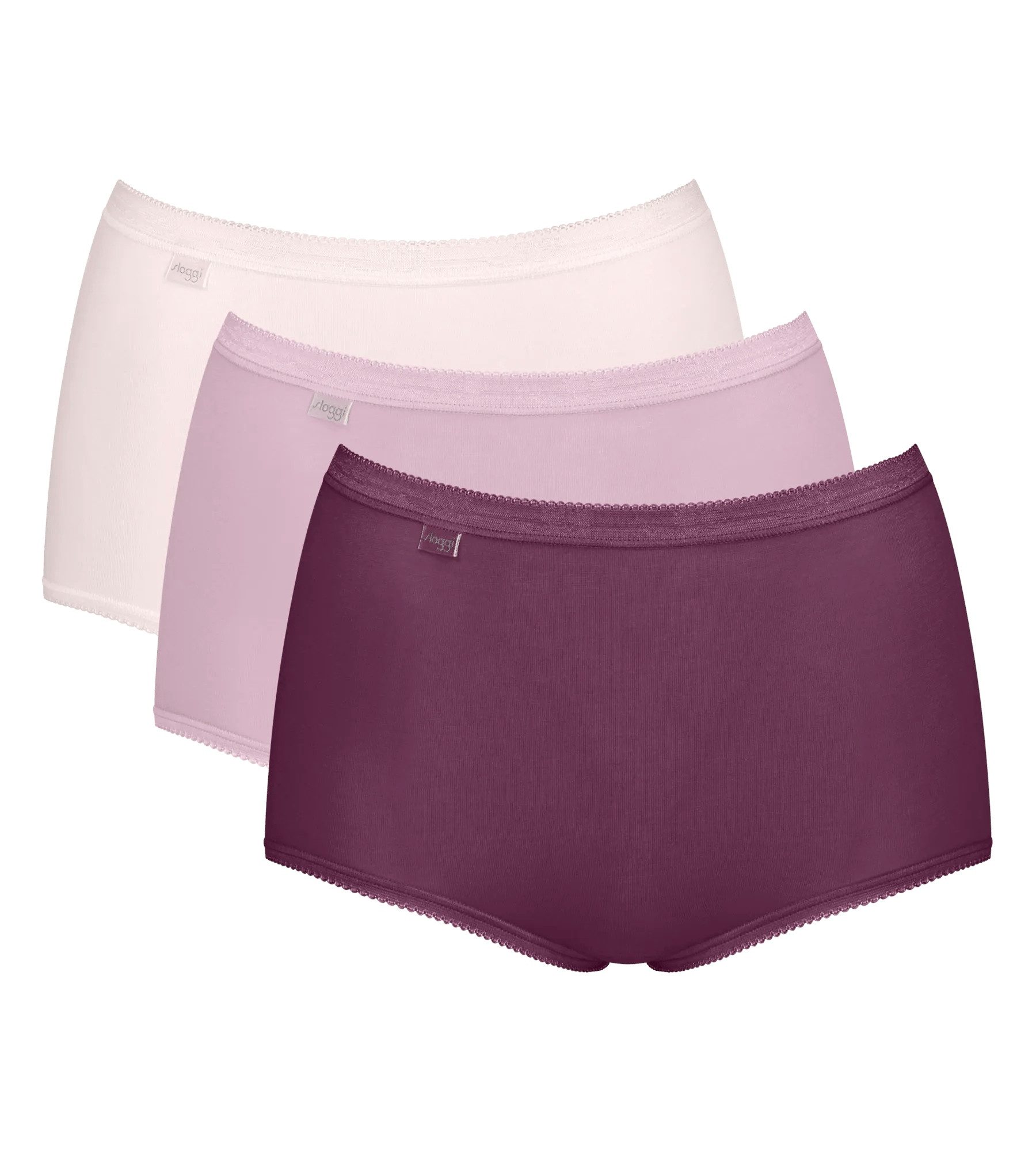 sloggi Maxislip Basic+ Maxi (3er Pack) perfekter Sitz, Cotton-Mix, hohe Taille
