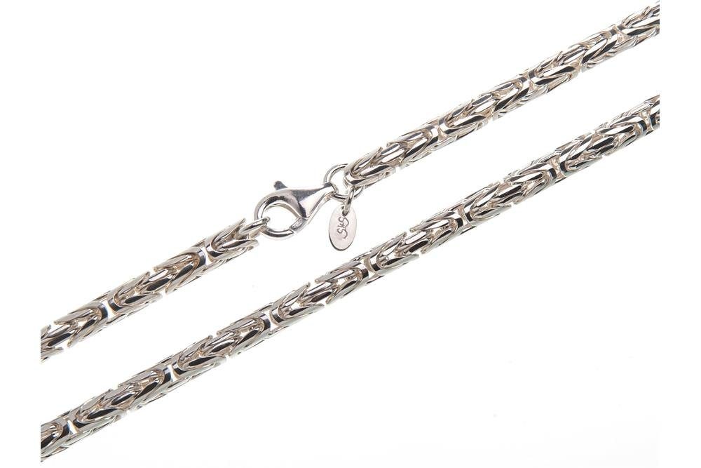 Silberkettenstore Silberkette Königskette, rund 4mm - 925 Silber, Länge wählbar von 45cm-100cm