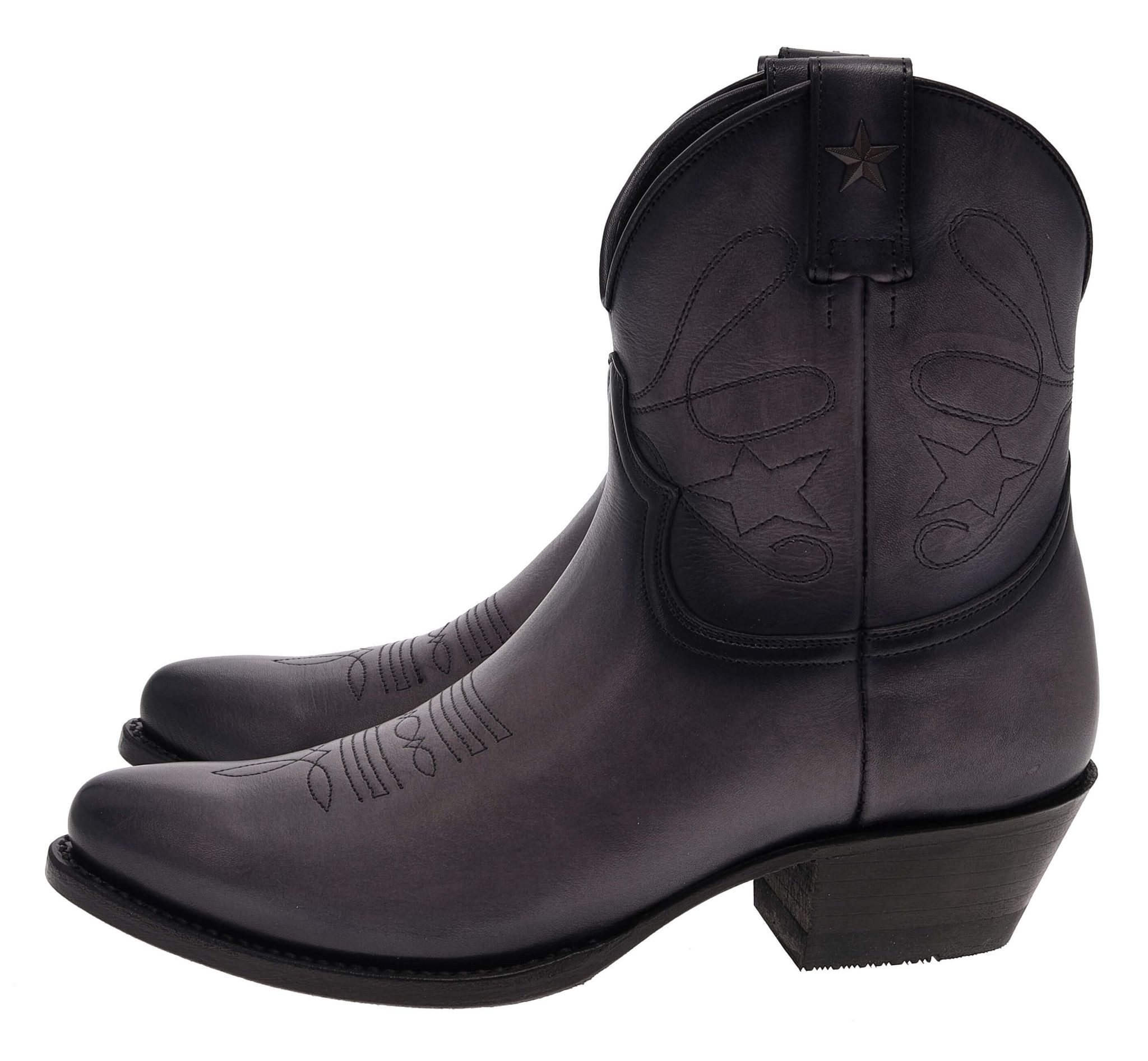 Mayura Boots 2374 Damen Westernstiefelette Grau Cowboystiefel Rahmengenäht