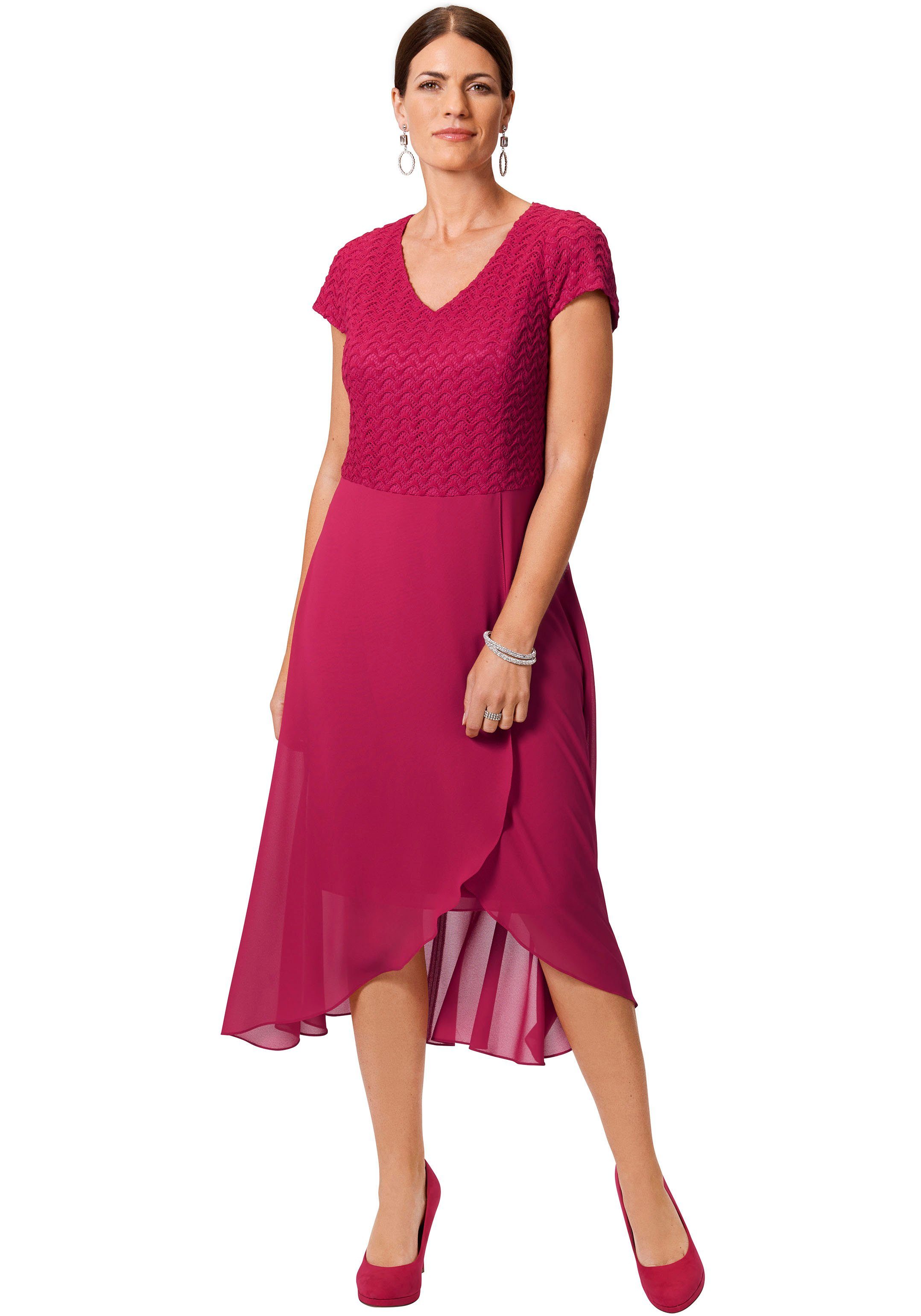 select! By Hermann Lange Jerseykleid Sommerkleid Doppellagiger Rock mit asymetrischer Saumführung