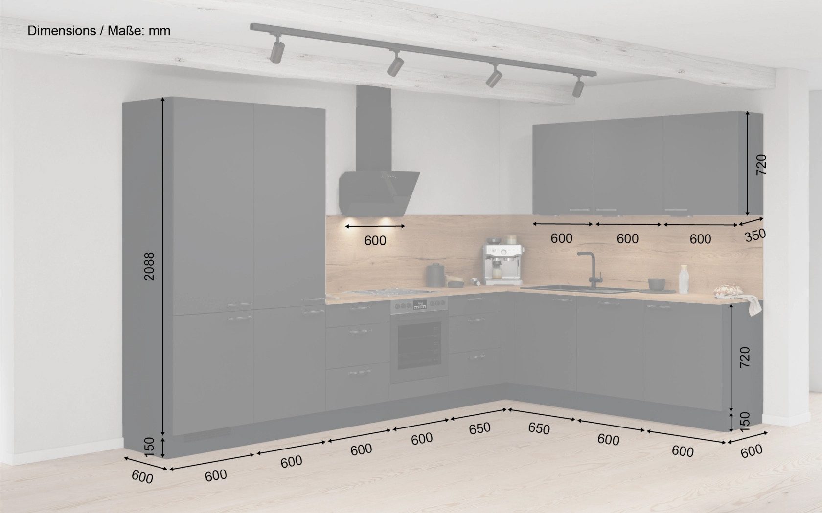 nobilia® Winkelküche Bergen, individuell anpassbar, gratis Küchenplanung mit Profis, (Breite 613.2 cm), vormontiert, wahlw. mit E-Geräten, inkl. Lieferung