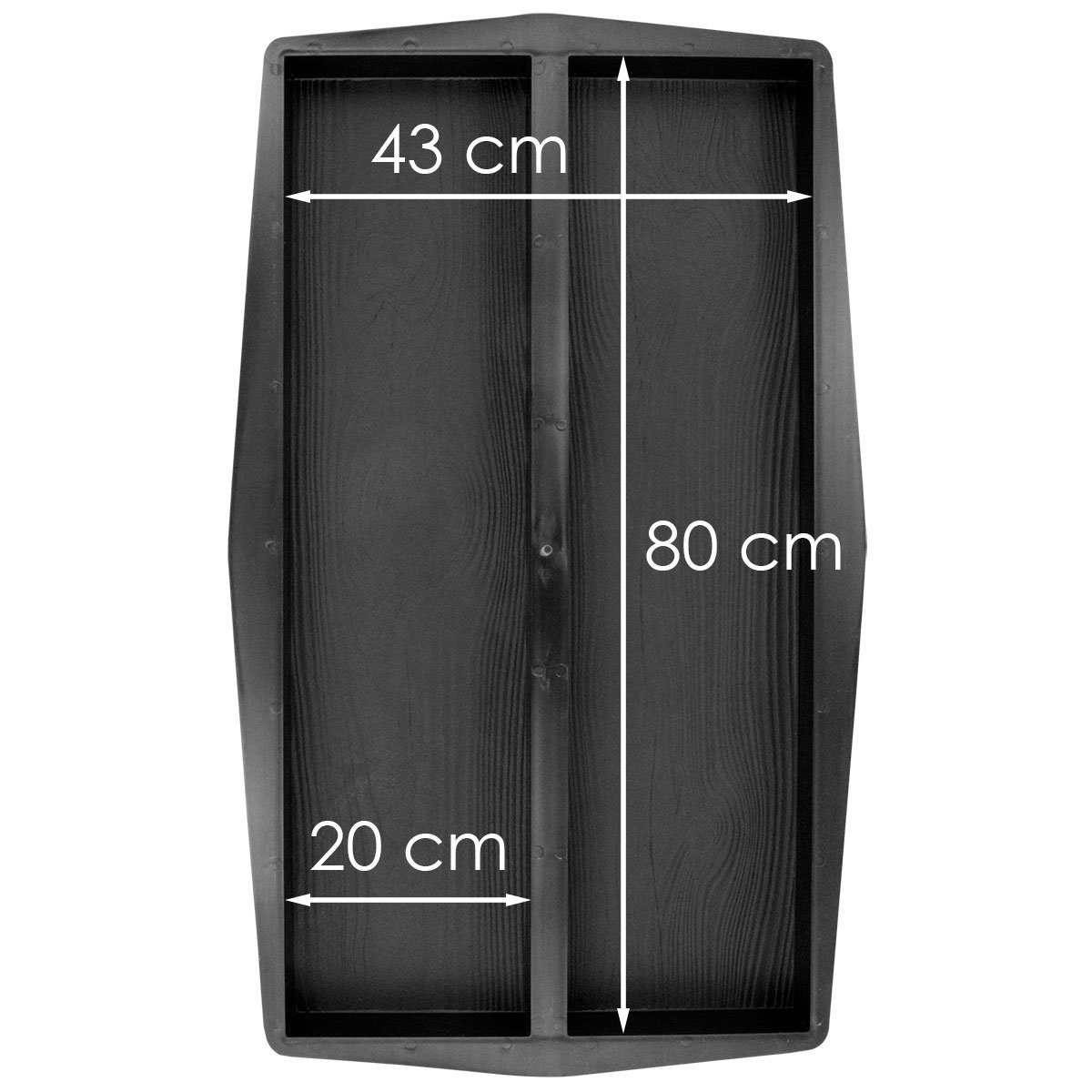 @tec Leichtbeton-Bauplatte Palisade/Diele GROSS Holzmuster, Schalungsform, Plastikform Holzmuster-Holzoptik-Terrassenplatte