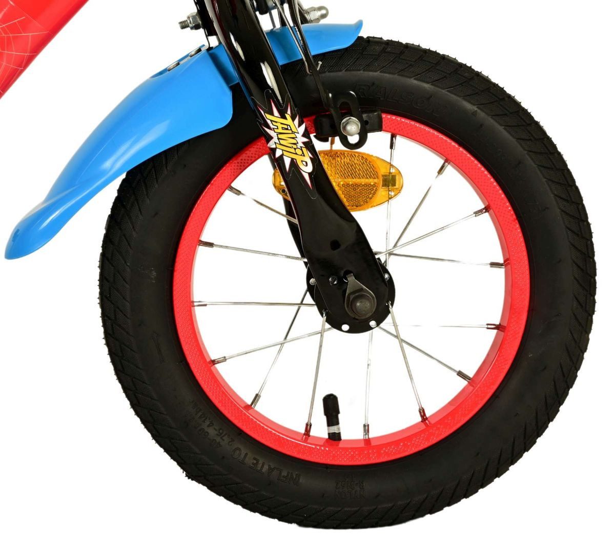 Volare Kinderfahrrad 12 Zoll Kinder Fahrrad Rad Disney Marvel Spiderman Volare 21283-SACB, 1 Gang, Rücktritt, Stützräder,Kettenschutz,Schutzbleche