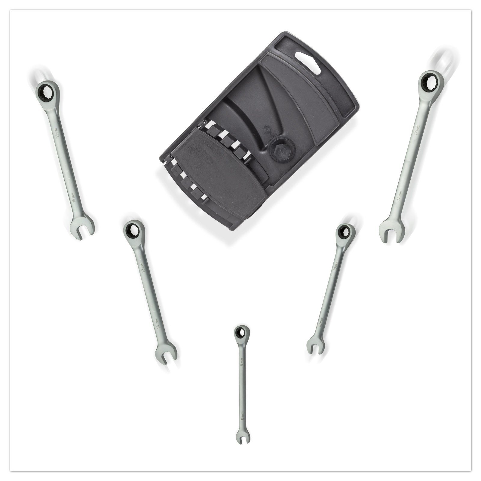 DEMA Maulschlüssel Ring- Maul- Ratschenschlüssel-Satz 5tlg
