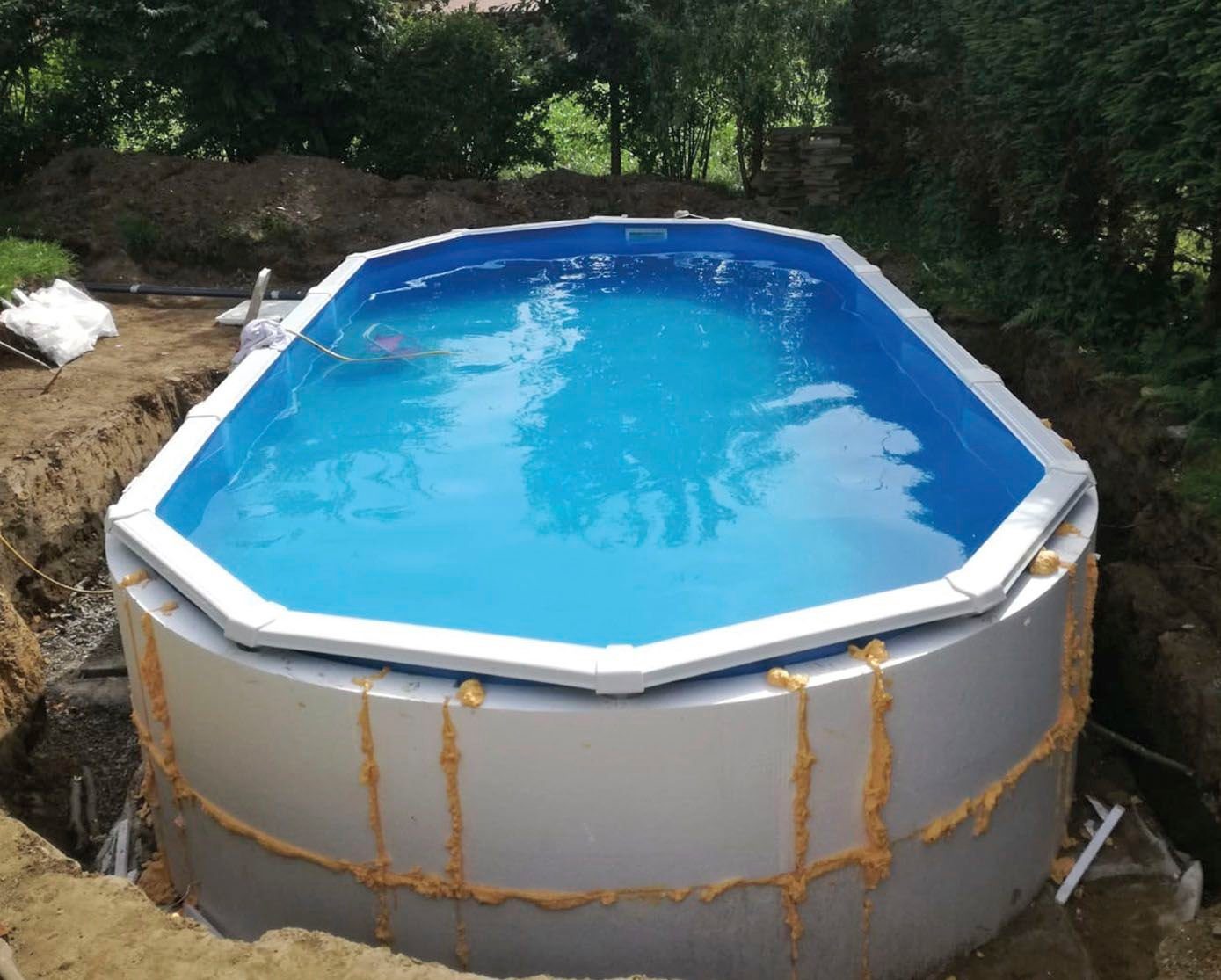 KWAD Poolwandisolierung Pool Protector T60, (32-St), für Ovalformbecken der  Größe 730x360x132 cm