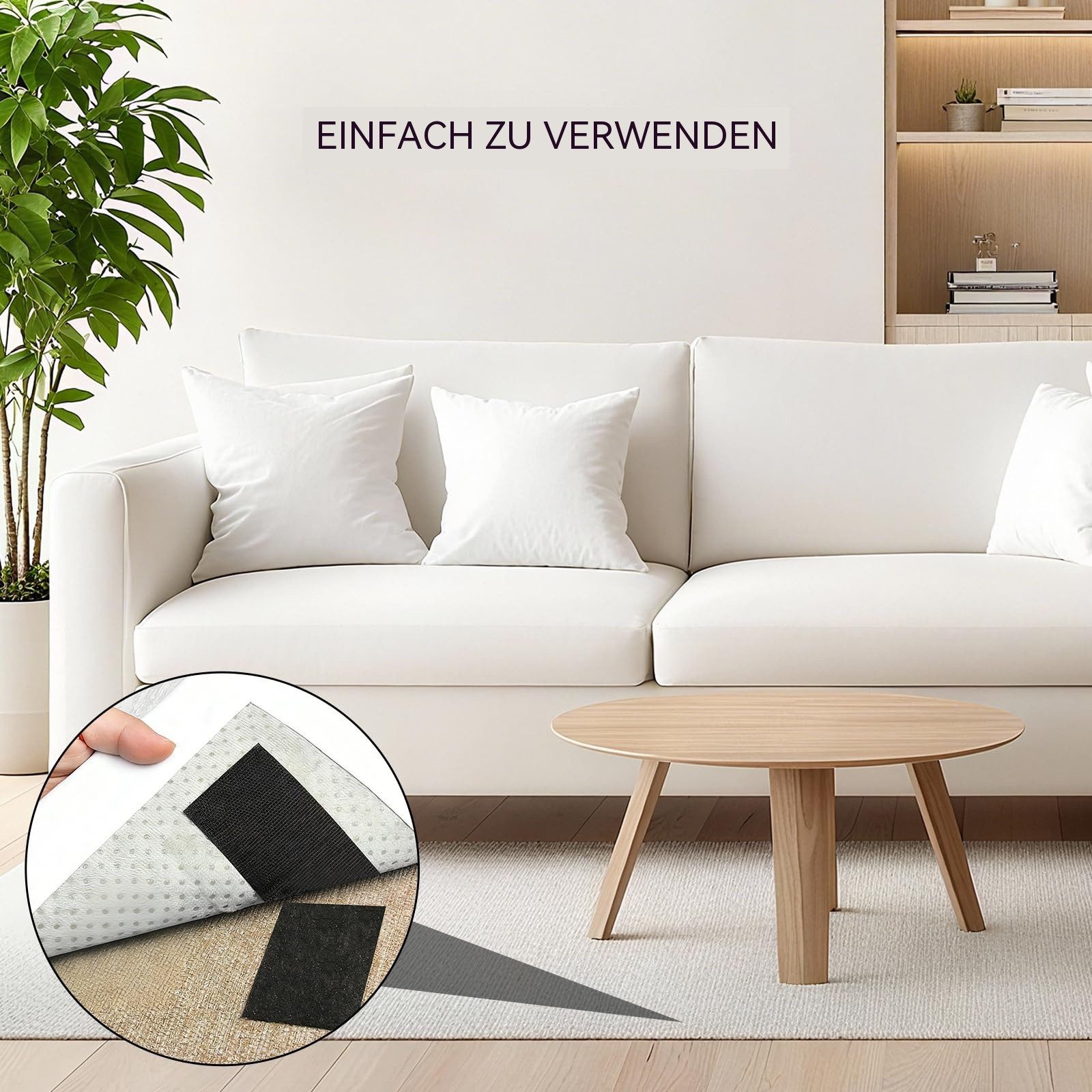 Diwzbyn Klettband 3M Klettband Selbstklebend Extra Stark Schwarz Strapazierfähig, (2-St), Selbstklebendes Klettband mit Nylongewebe für Basteln & DIY – Bild 3 von 5