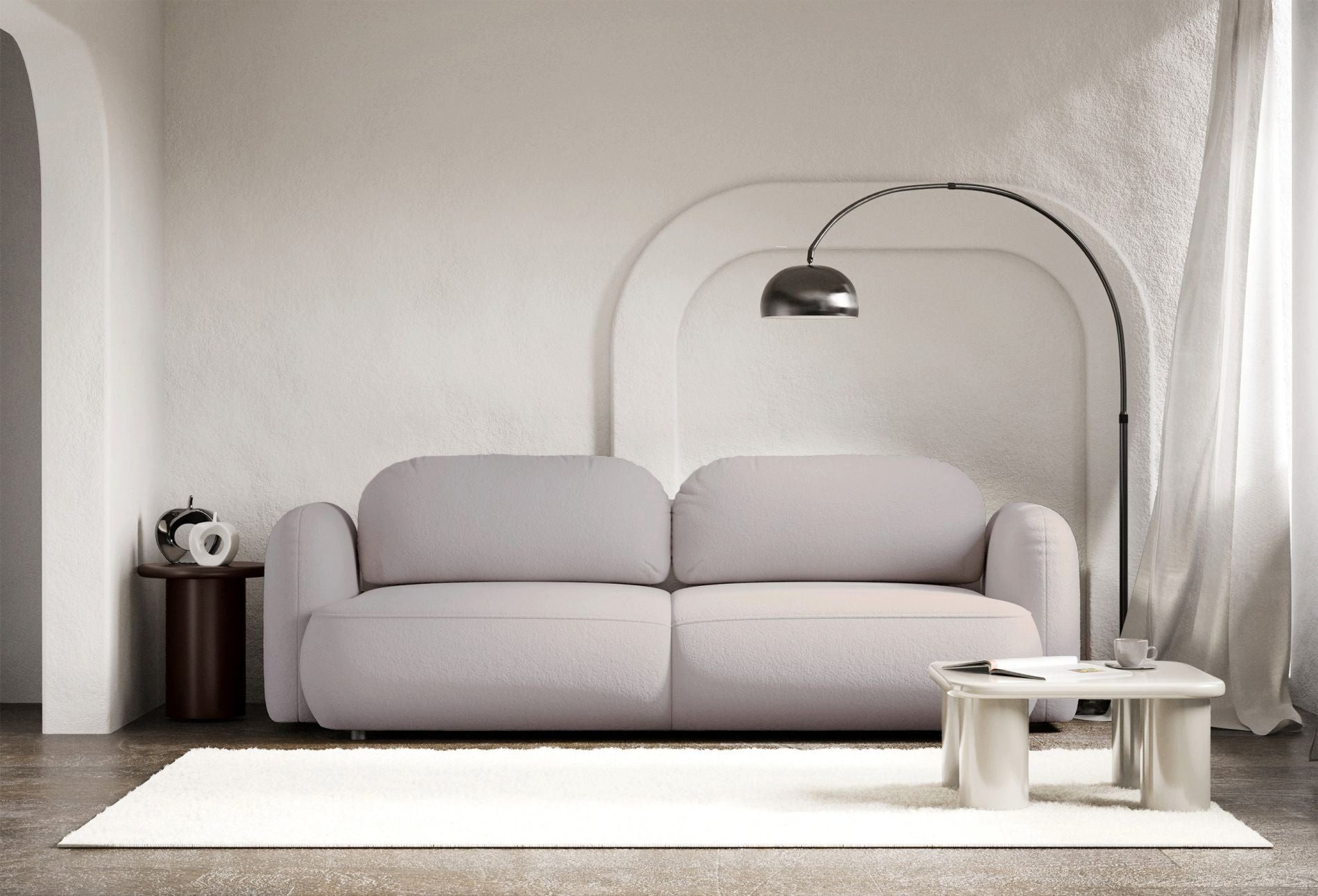 Selsey Schlafsofa, 3-Sitzer mit Schlaffunktion, Bettkasten, Bouclé / Chenille, 253 cm