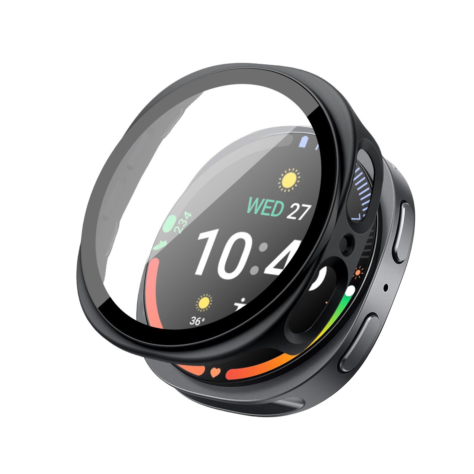 Tec-Expert Smartwatch-Hülle Hülle mit integriertem Displayschutz für Samsung Galaxy Watch8 40 mm 40 mm, Rundum Schutz Cover Case Bumper stoß-und kratzfest robust