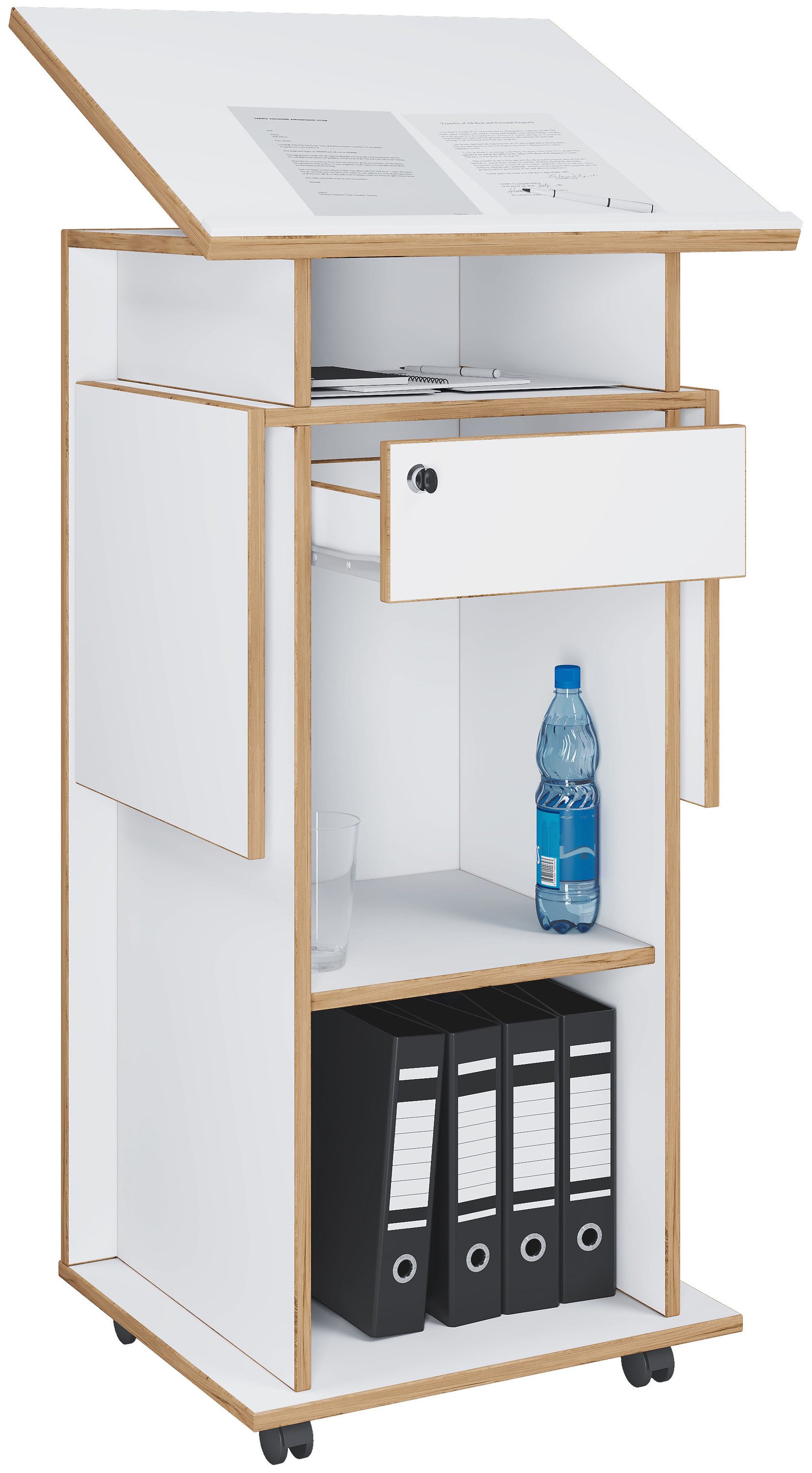 VCM Stehpult Holz Stehpult Rednerpult Stehtisch Rollen Salia günstig online kaufen