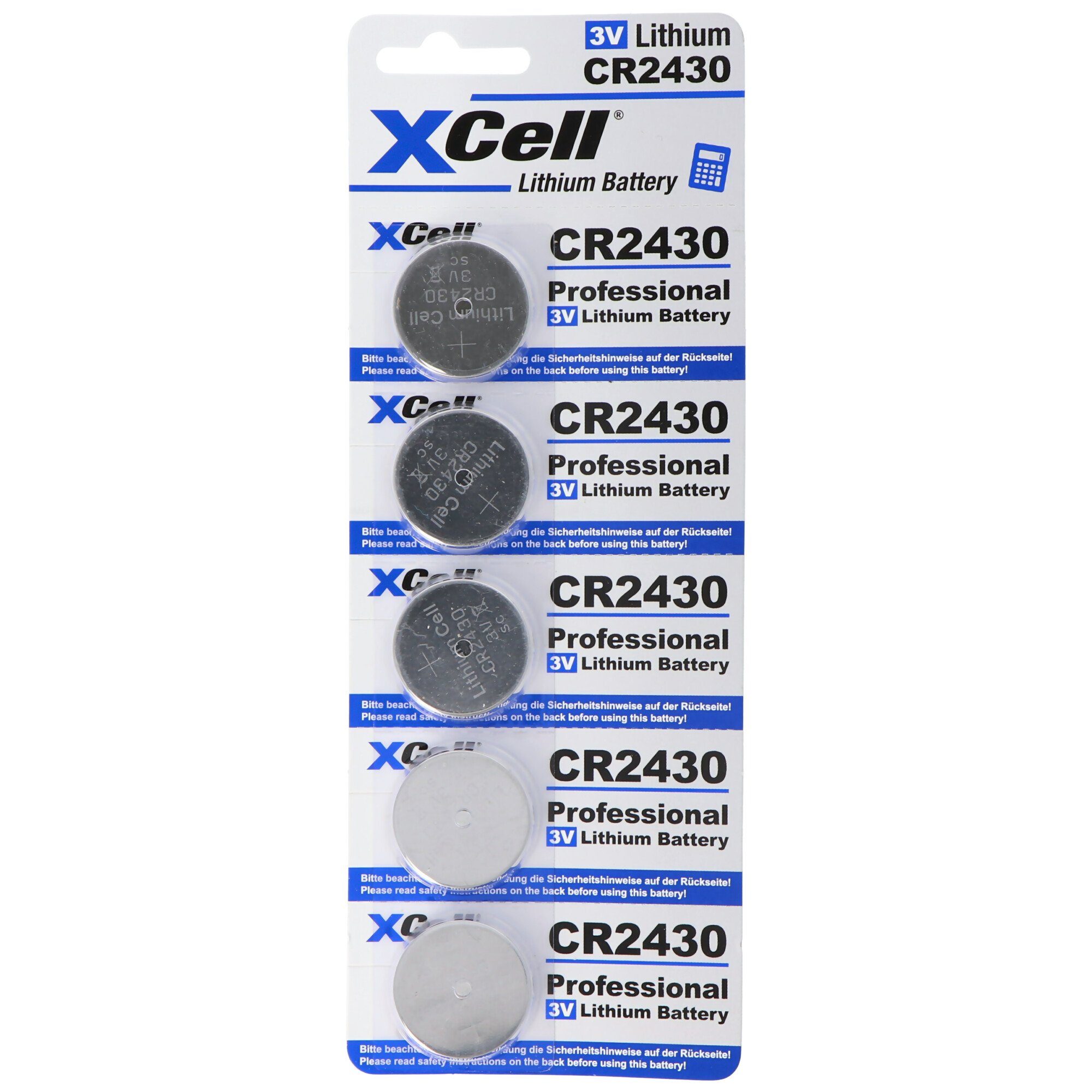 Lithium praktisch CR2430 5er-Sparset Batterie, 3V, (3,0 im Batterie Batterien CR2430 V) XCell