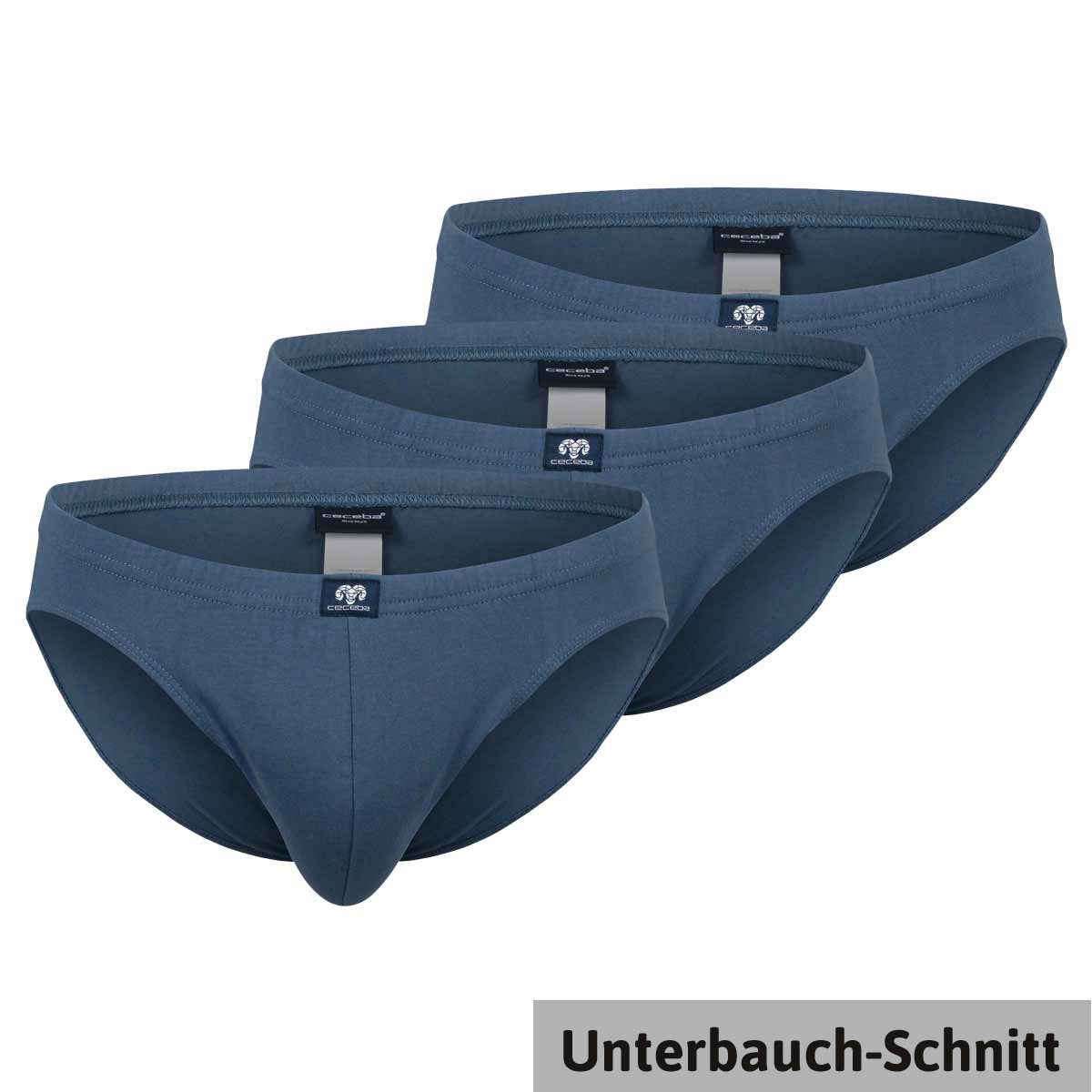 CECEBA Slip Ceceba 3er-Pack Unterbauch-Stretch-Slips XXL blau (Packung, 3-St., 3er-Pack)