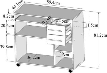 TemaHome Mehrzweckschrank Marius Breite 89 cm, auf Rollen