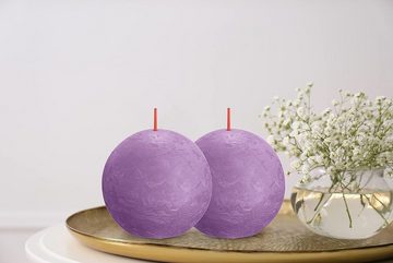 DOTMALL Formkerze Bolsius Rustikale Kugelkerzen „Shine“ 6 Stück Leuchtendes Violett