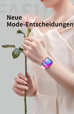 Makibes I30E Smartwatch (1.85 Zoll), Nachrichtenerinnerung, Damen Herren Smartwatch, Blutdrucküberwachung