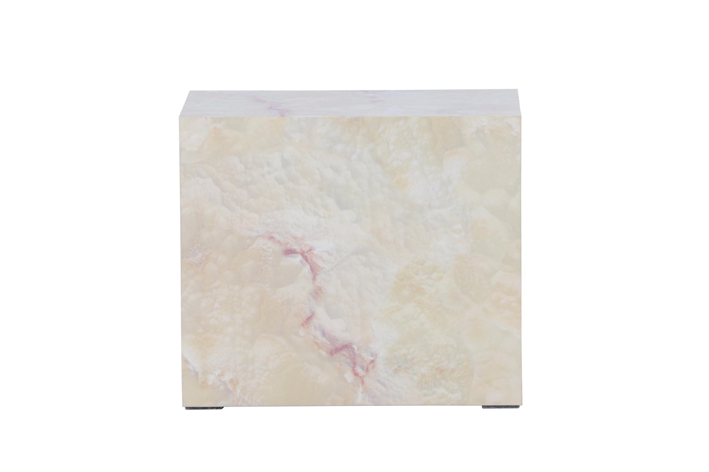 Venture Home Couchtisch York Beistelltisch weiß Nachttisch beige. (1-St)