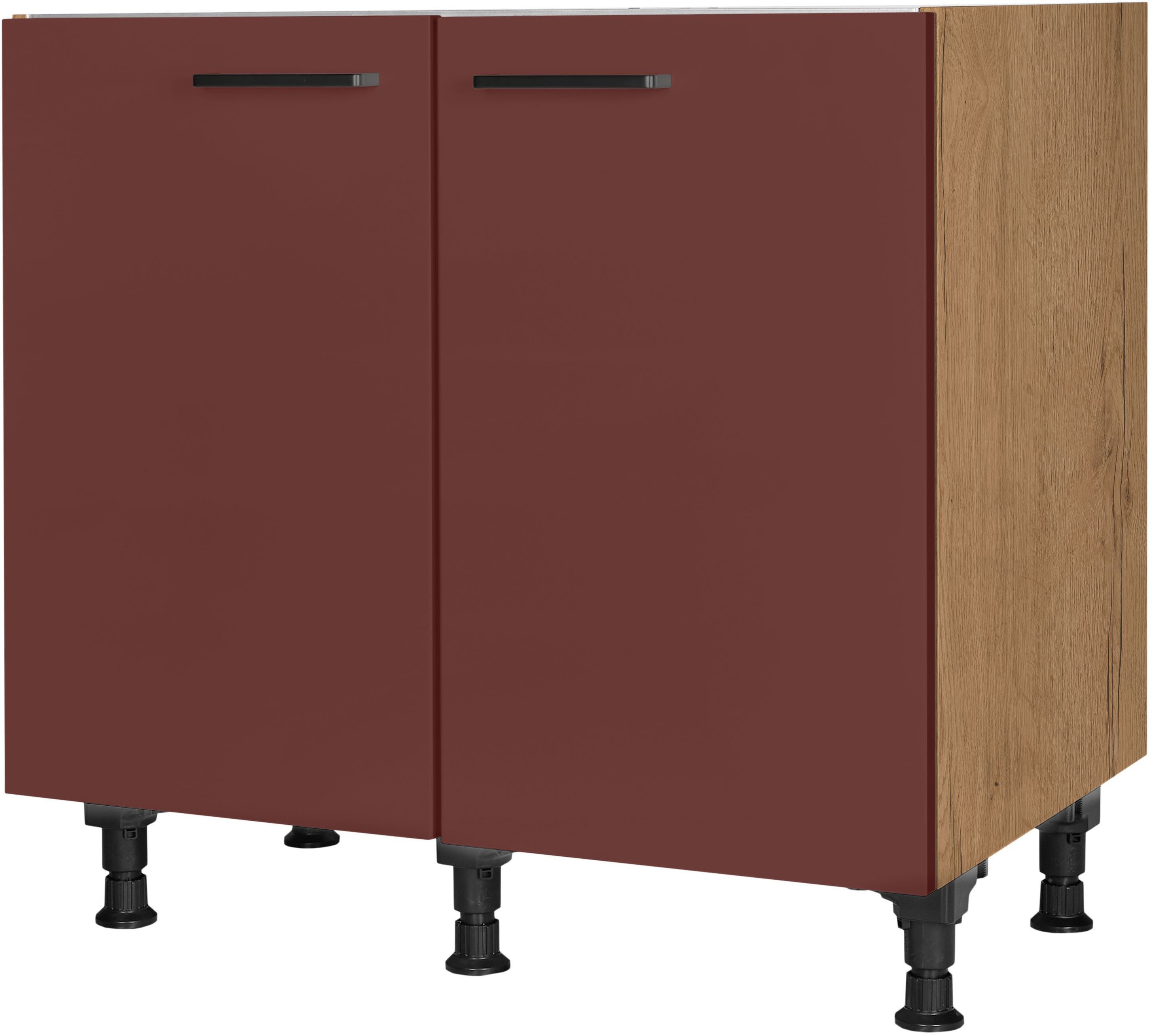 nobilia® Spülenschrank "Easytouch", vormontiert, mit höhenverstellbaren Sockelfüßen, Breite 90 cm