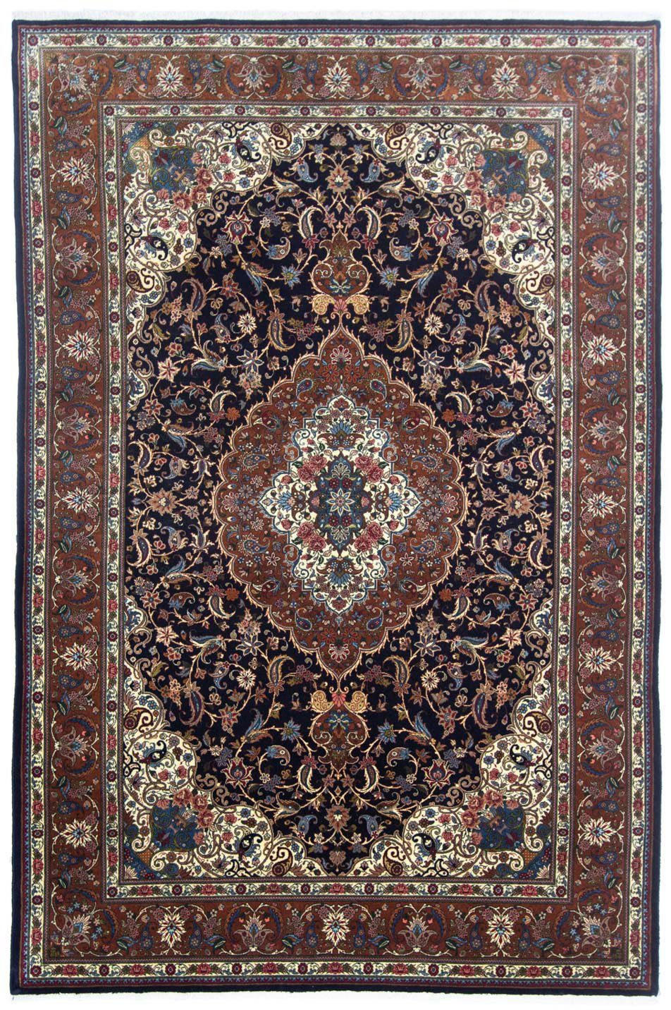 Wollteppich Bachtiar Medaillon Blu scuro 298 x 205 cm, morgenland, rechteckig, Höhe: 10 mm, Unikat mit Zertifikat