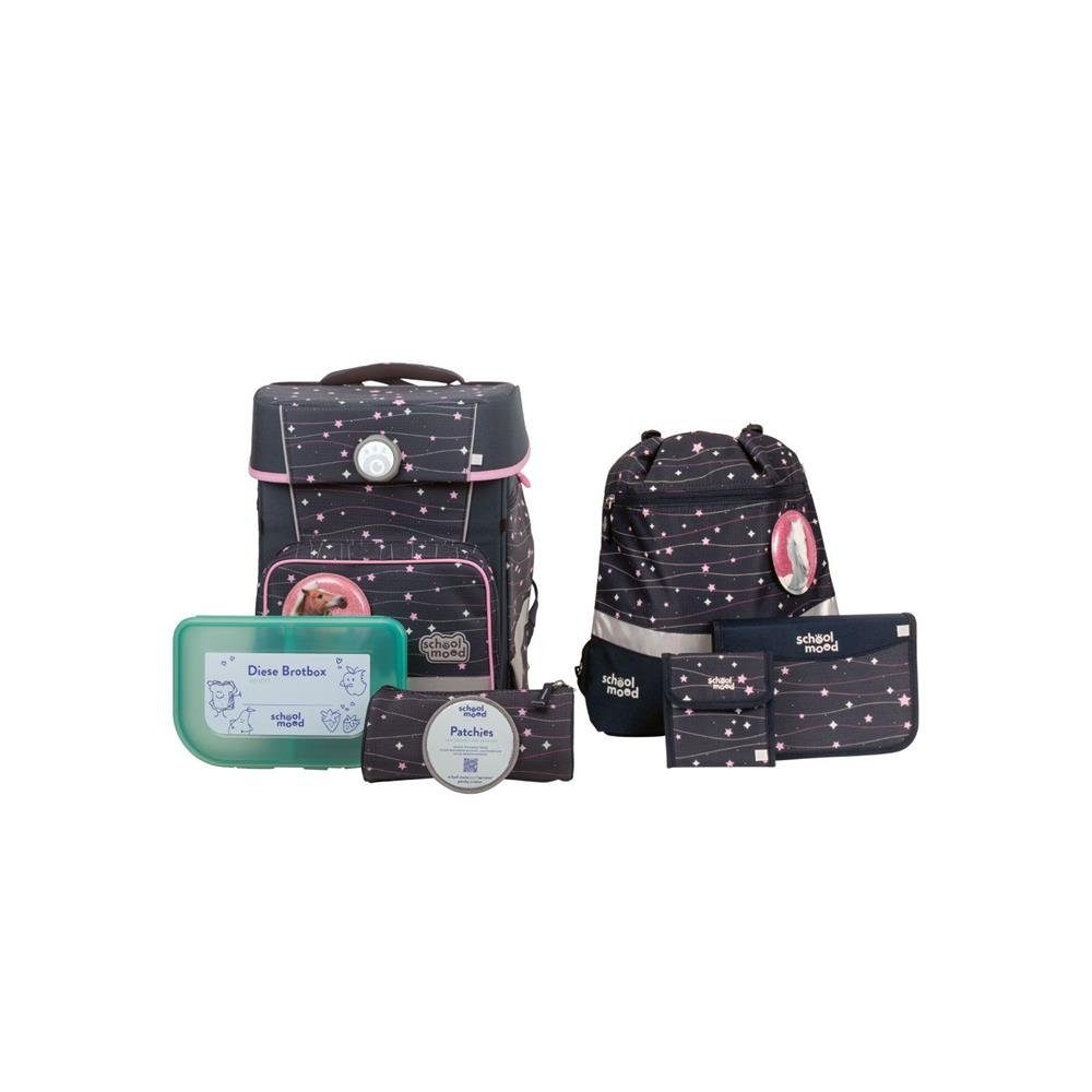 SCHOOL-MOOD® Ранцы Champion Maxx (Set, 7-tlg., mit Turnbeutel, Etui, Schlamperrolle, Brustbeutel, Brotdose, Patchies), 21 Liter, für Grundschule