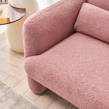 OKWISH Loungesessel Polsterstuhl Einzelsofa Sessel Schlafsessel Relaxsessel (mit beweglichem Lendenkissen, Lammwolle), Hochelastische Sitze