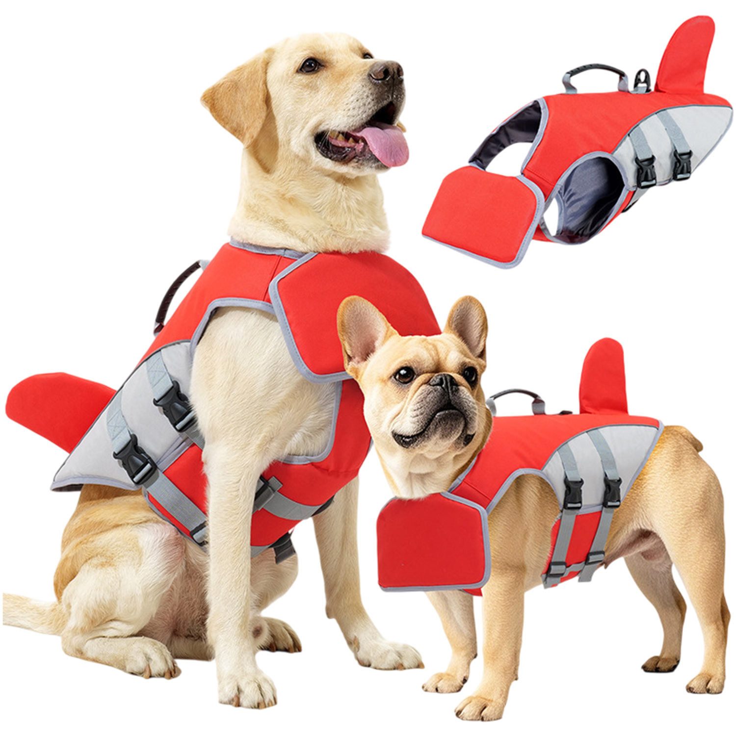 Hundejacke Schwimmweste Hund Hundeschwimmweste mit Tragegriff, Verstellbar