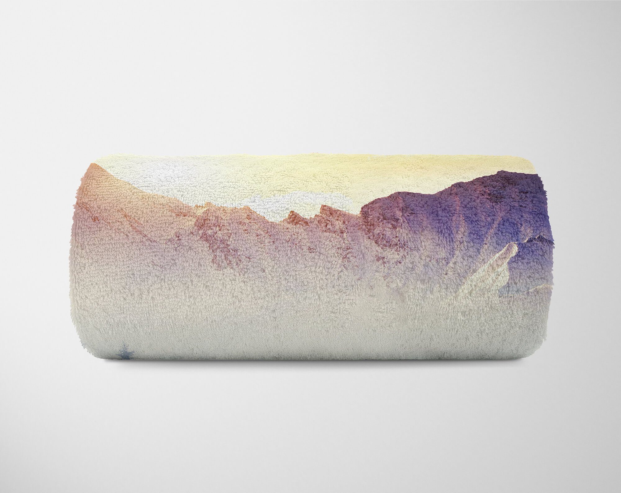 Sinus Art Handtücher Handtuch Strandhandtuch Handtuch Baumwolle-Polyester-Mix Kuscheldecke Nebel mit (1-St), Berge Saunatuch Tannenbäume, Fotomotiv
