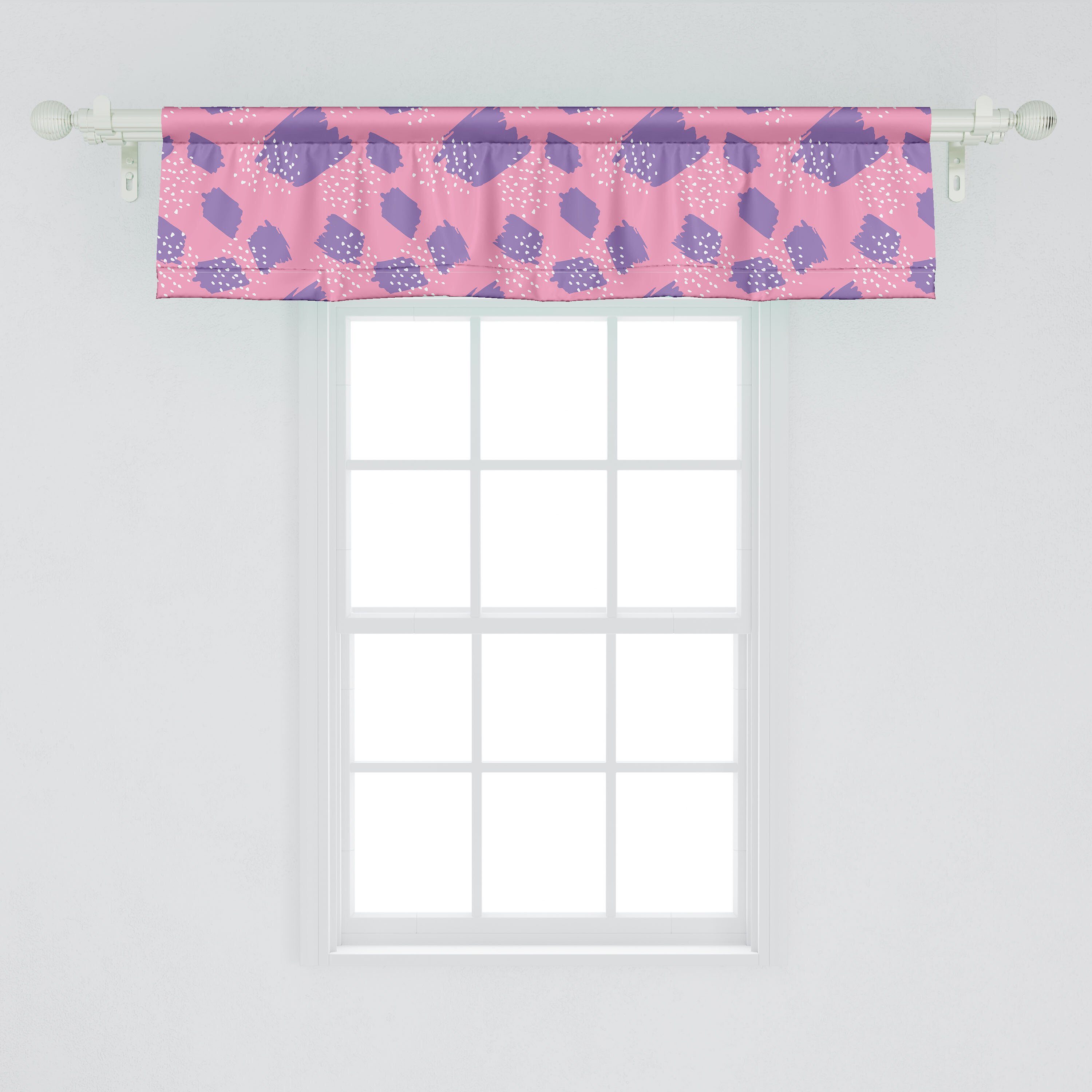 Volant Dekor für Pinsel Zufällige Vorhang Schlafzimmer mit Scheibengardine Hits Abakuhaus, Küche Stangentasche, Abstrakt Microfaser,