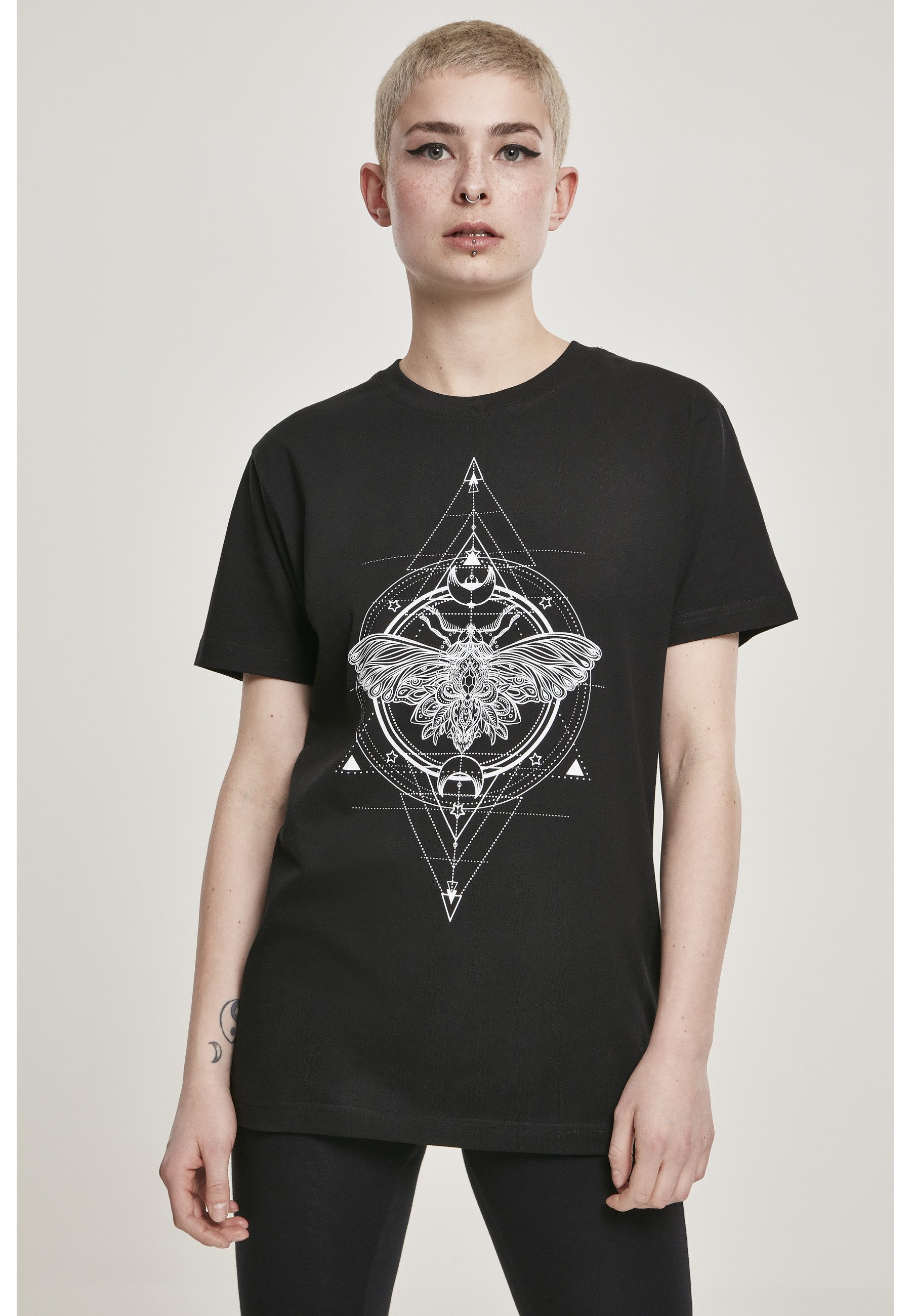 MisterTee Kurzarmshirt MisterTee Damen Ladies Moth Tee (1-tlg)