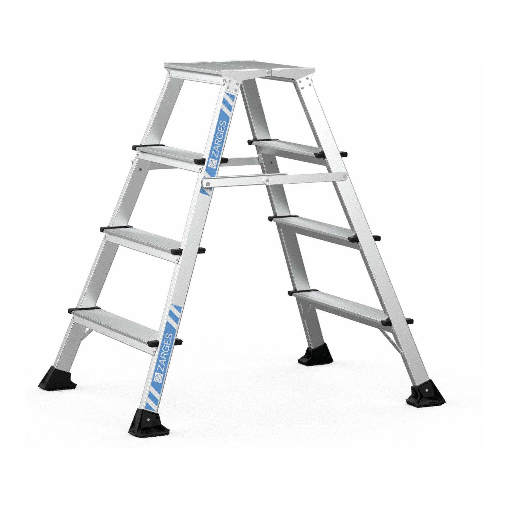 Zarges Trittleiter Zarges XLstep P - Podest schmal 2 x 4 Stufen