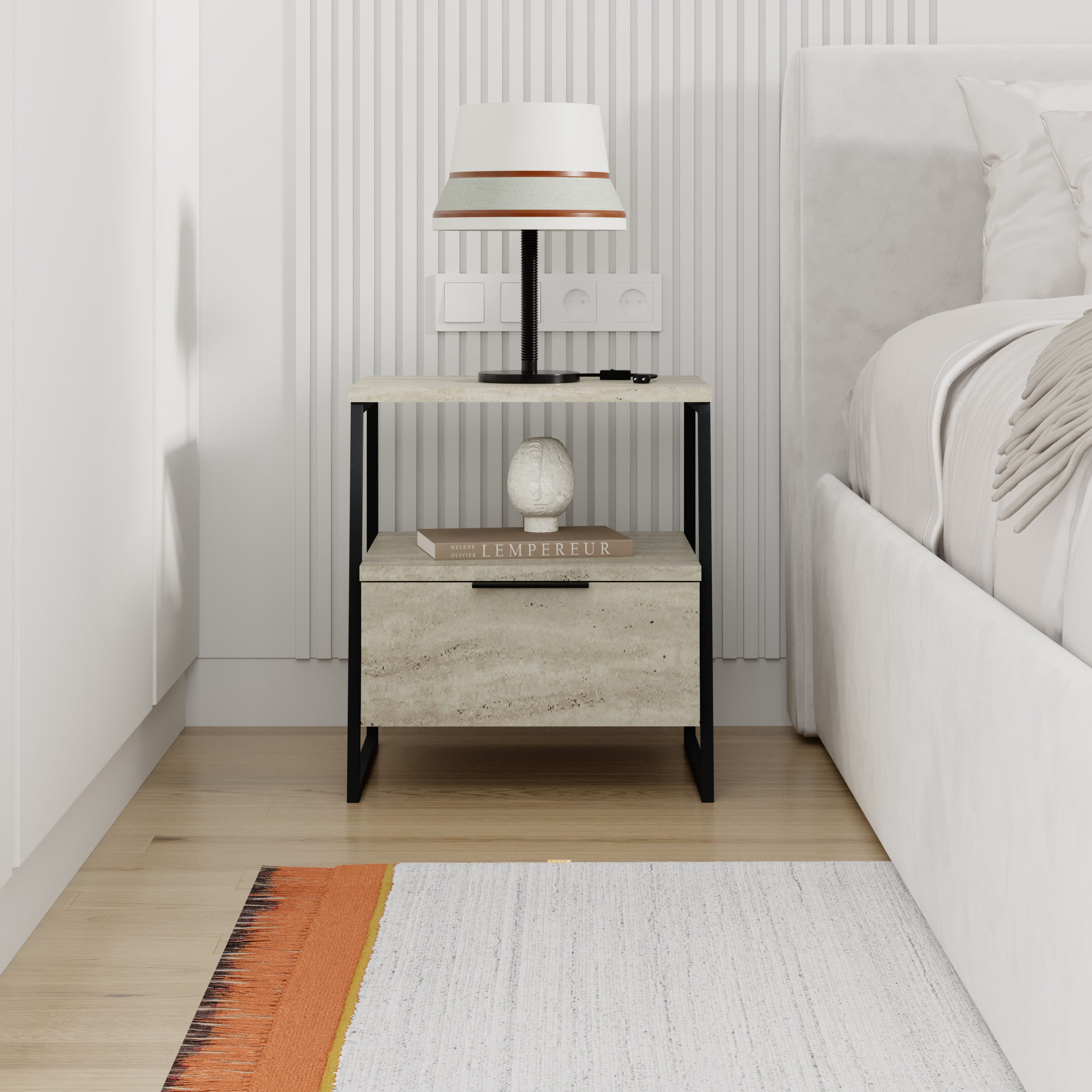 Decortie Nachttisch Pal Moderner Nachttisch, 45 x 41 x 50 cm (1 Tisch), Mod günstig online kaufen