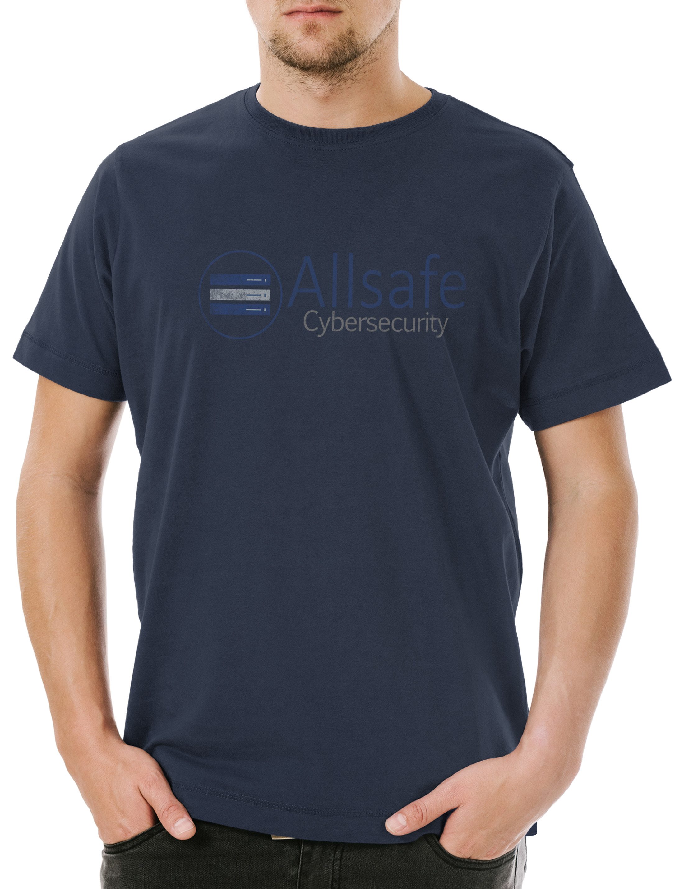 Print-Shirt Allsafe Cybersecurity Herren T-Shirt Fsociety Hacker Evil E Corp Mr.