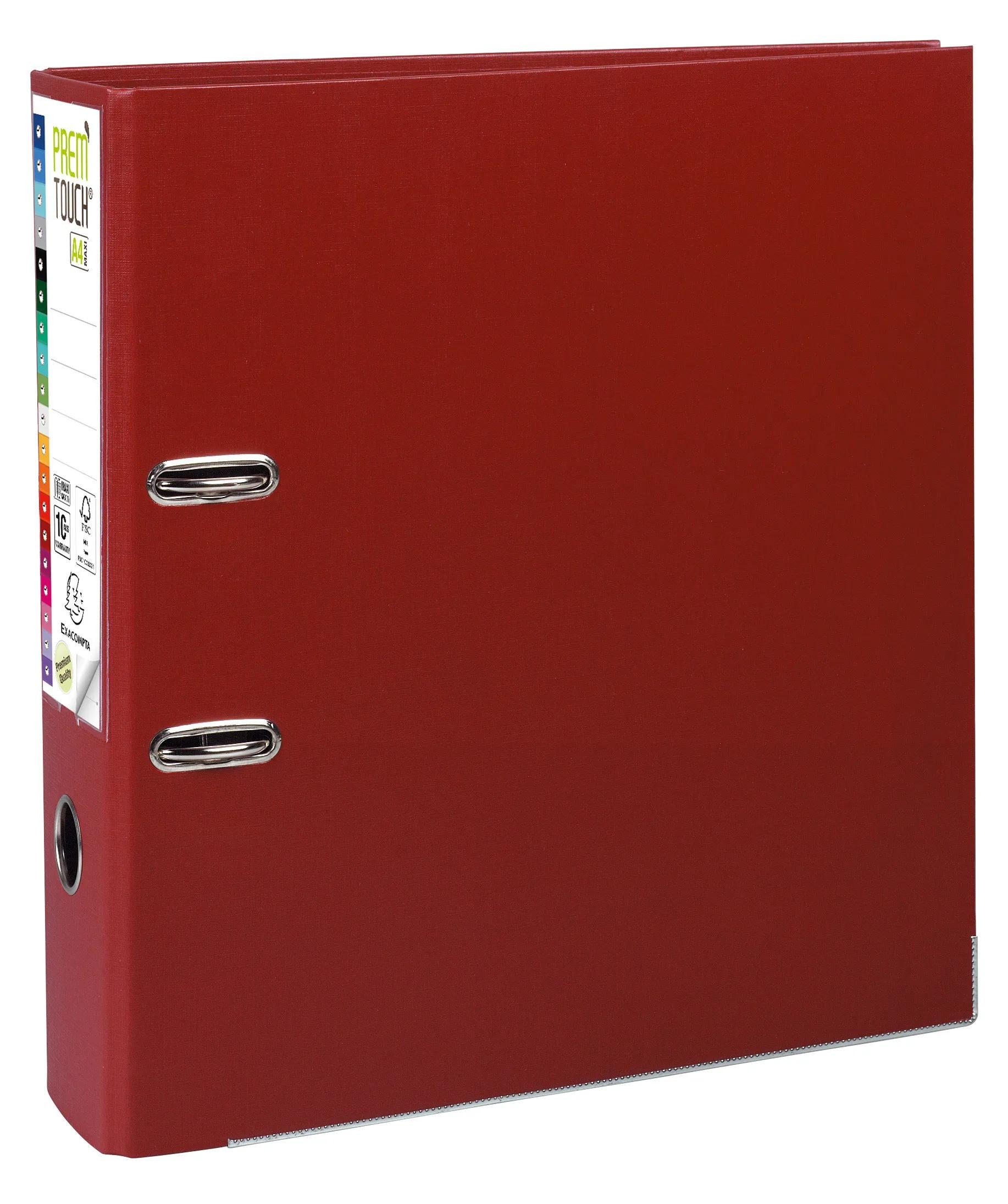 EXACOMPTA Aktenordner 10x Ordner Prem'Touch außen PP Rücken 80mm A4 Maxi Bordeauxrot 53304E, Ordner PP