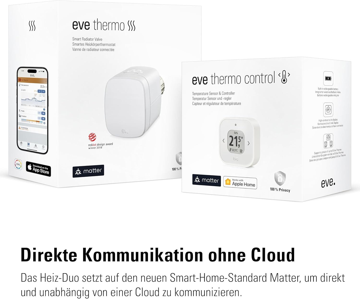 EVE Heizkörperthermostat Thermo Raumkomfort Set