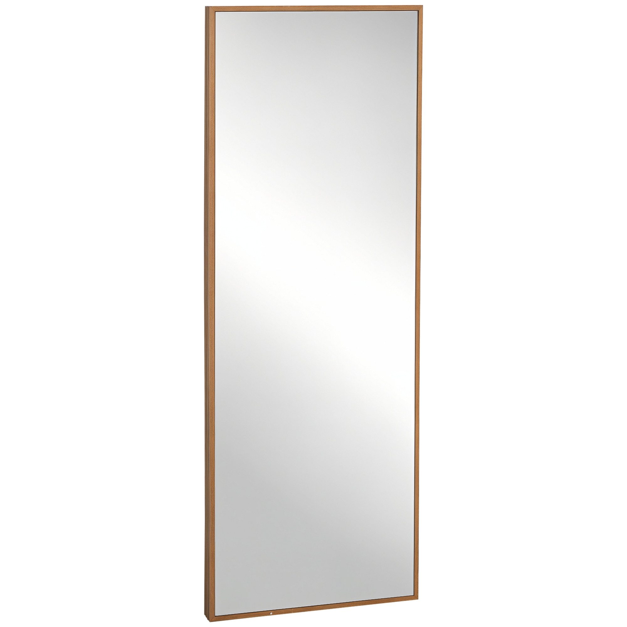 HOMCOM Wandspiegel Flurspiegel mit Holzrahmen (Hängespiegel, 1-St., Garderobenspiegel), Naturholz 125 x 45 x 4,8 cm