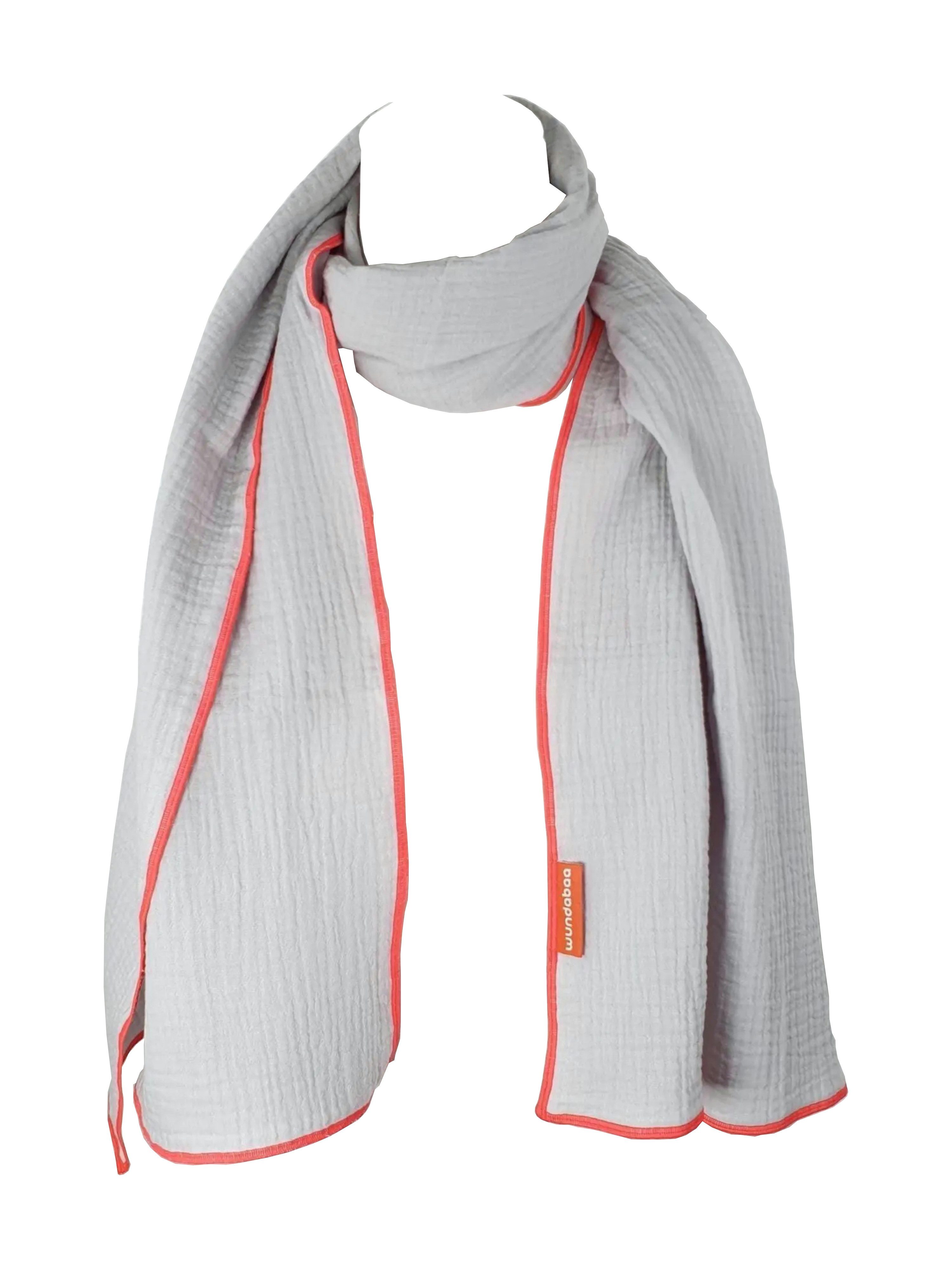 wundabaa Modeschal Leichter Musselinschal 170 x 44 mit Rand in Neonfarben