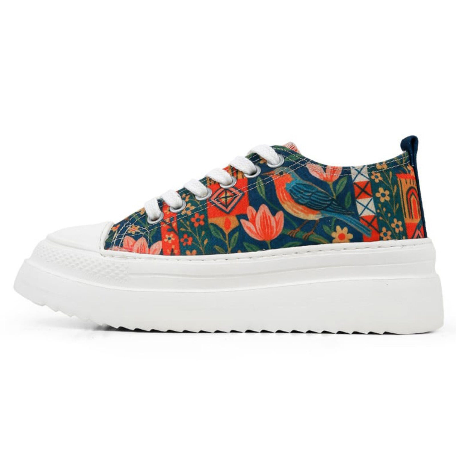 DOGO Freya Low-Top Sneaker Garden Birds Damen Sneaker Sneaker Handgefertigt günstig online kaufen