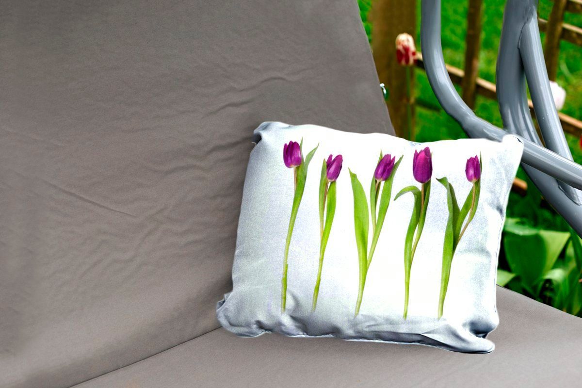 Tulpen Kissenhülle Fünf Polyester, Outdoor-Dekorationskissen, in einer Reihe, Dekokissenbezug, Dekokissen MuchoWow