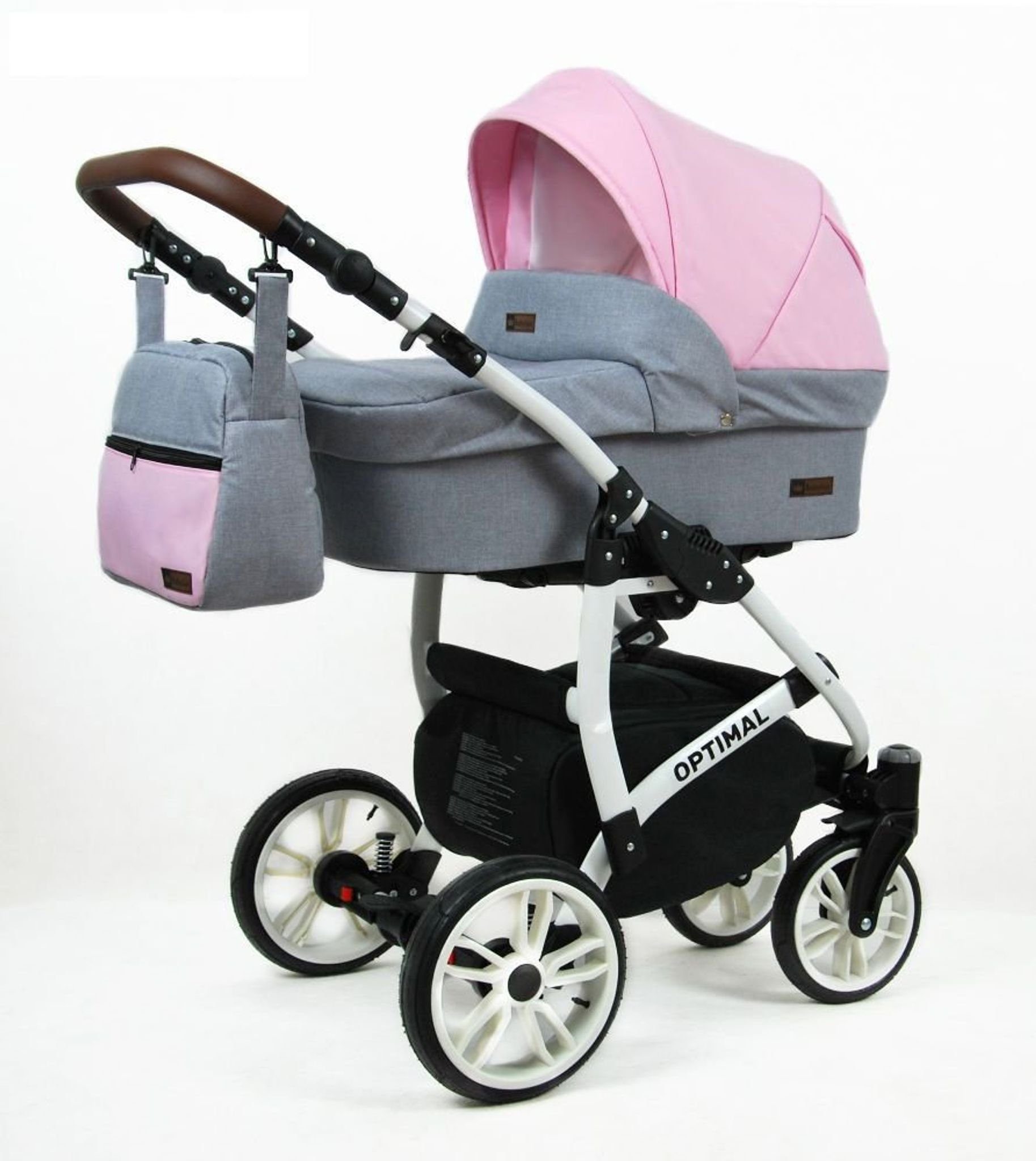 Kinder Kinderwagen Raf-Pol Kombi-Kinderwagen Polbaby Kinderwagen Optimal,3in1 -Set Wanne Buggy Babyschale Autositz mit Zubehör L