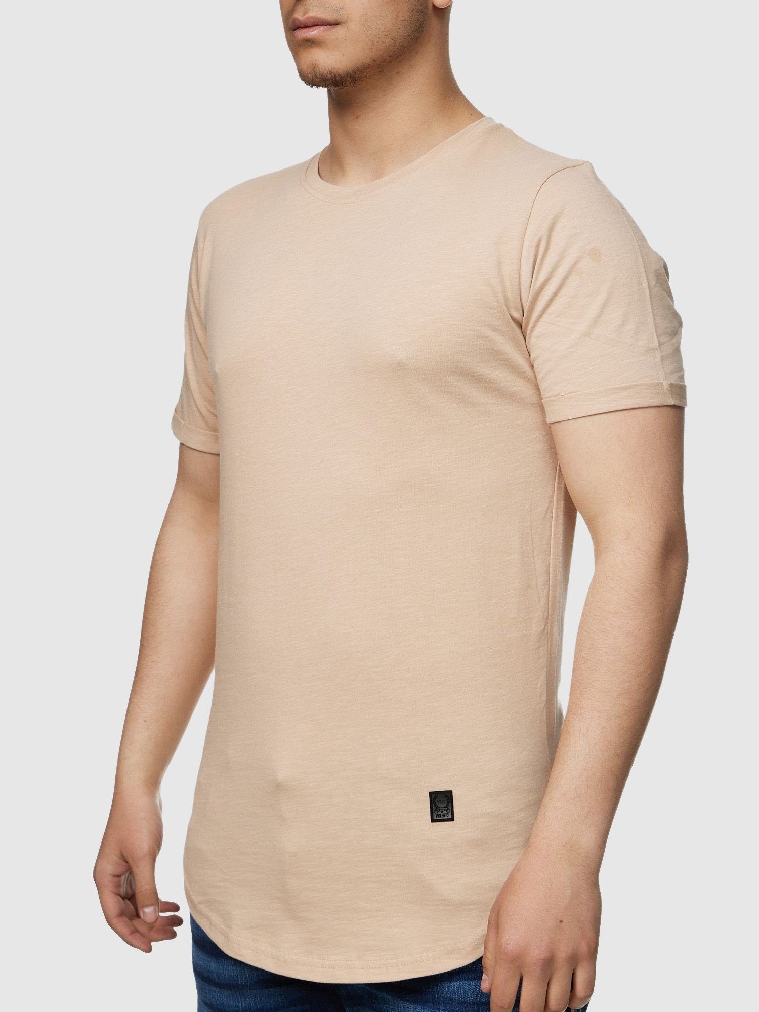 John Kayna T-Shirt John Kayna T-Shirt TS-3659 (Shirt Polo Kurzarmshirt Tee, 1-tlg) Fitness Freizeit Casual Beige