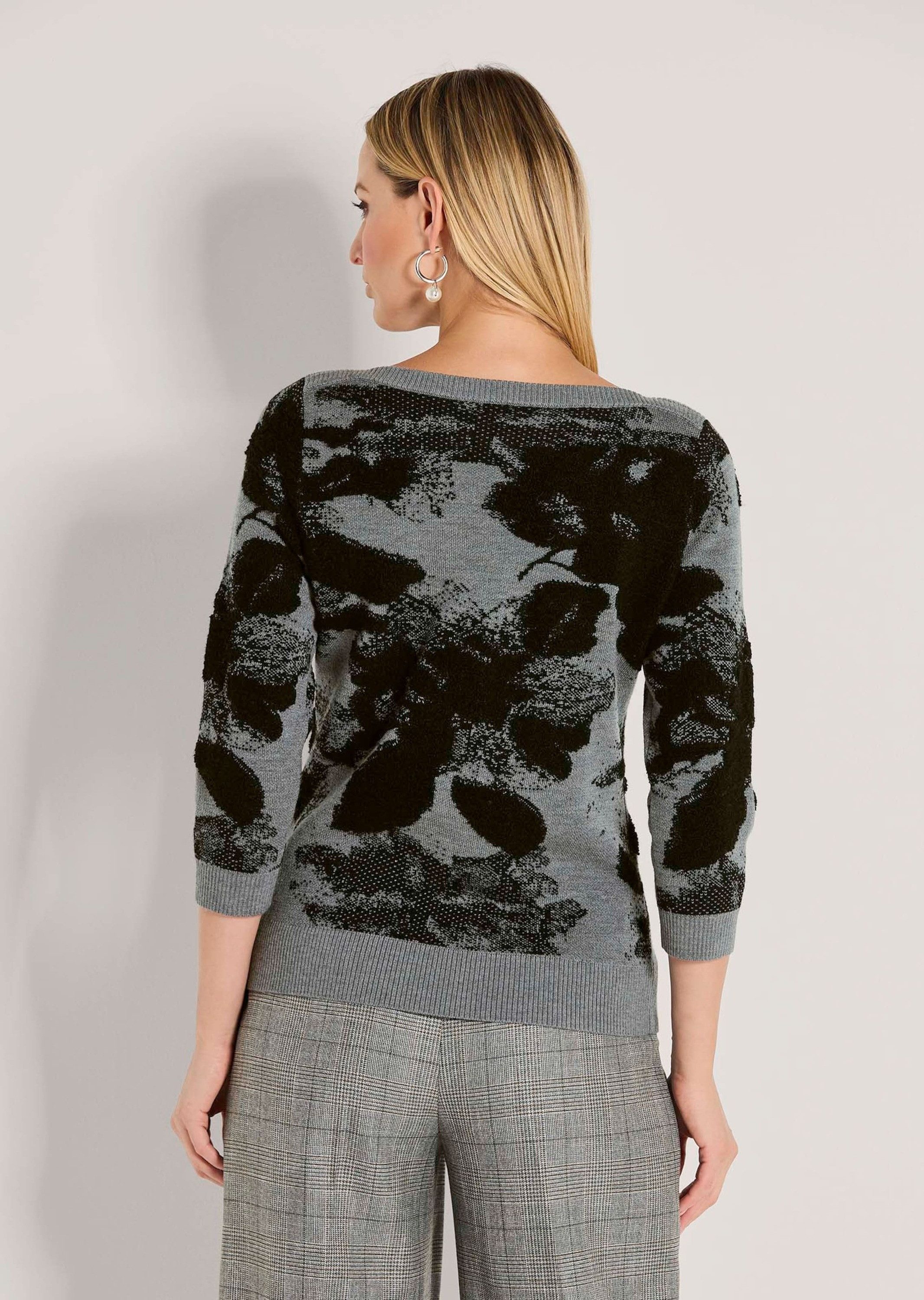 MADELEINE Strickpullover Strickpullover mit U-Boot-Ausschnitt Wollpullover mit Rippenbündchen und Langarm